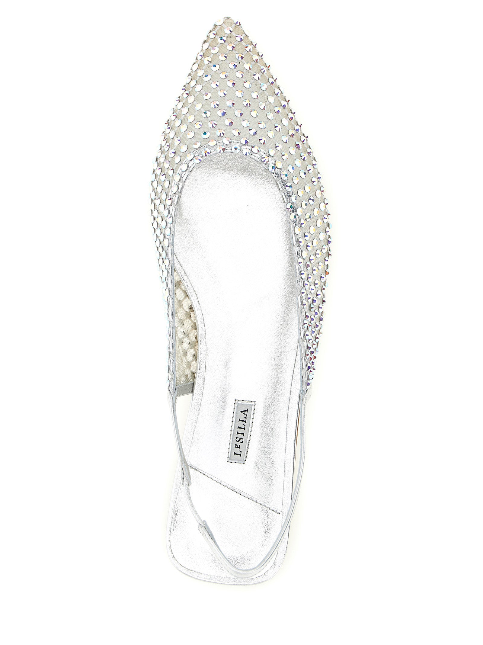 LE SILLA Silver Polyester Ballet Flats