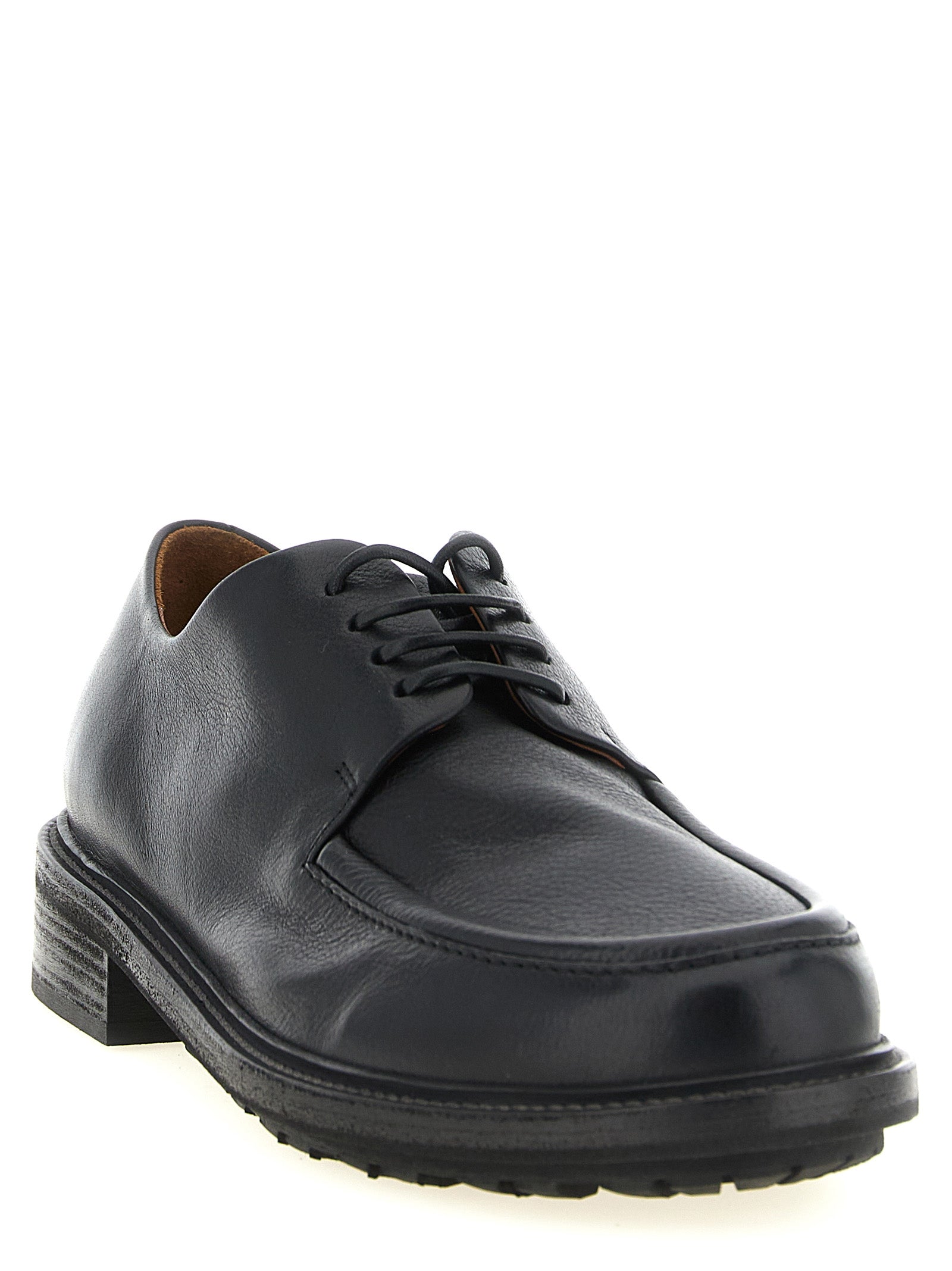 Marsell Black Calfskin Oxfords And Derbies