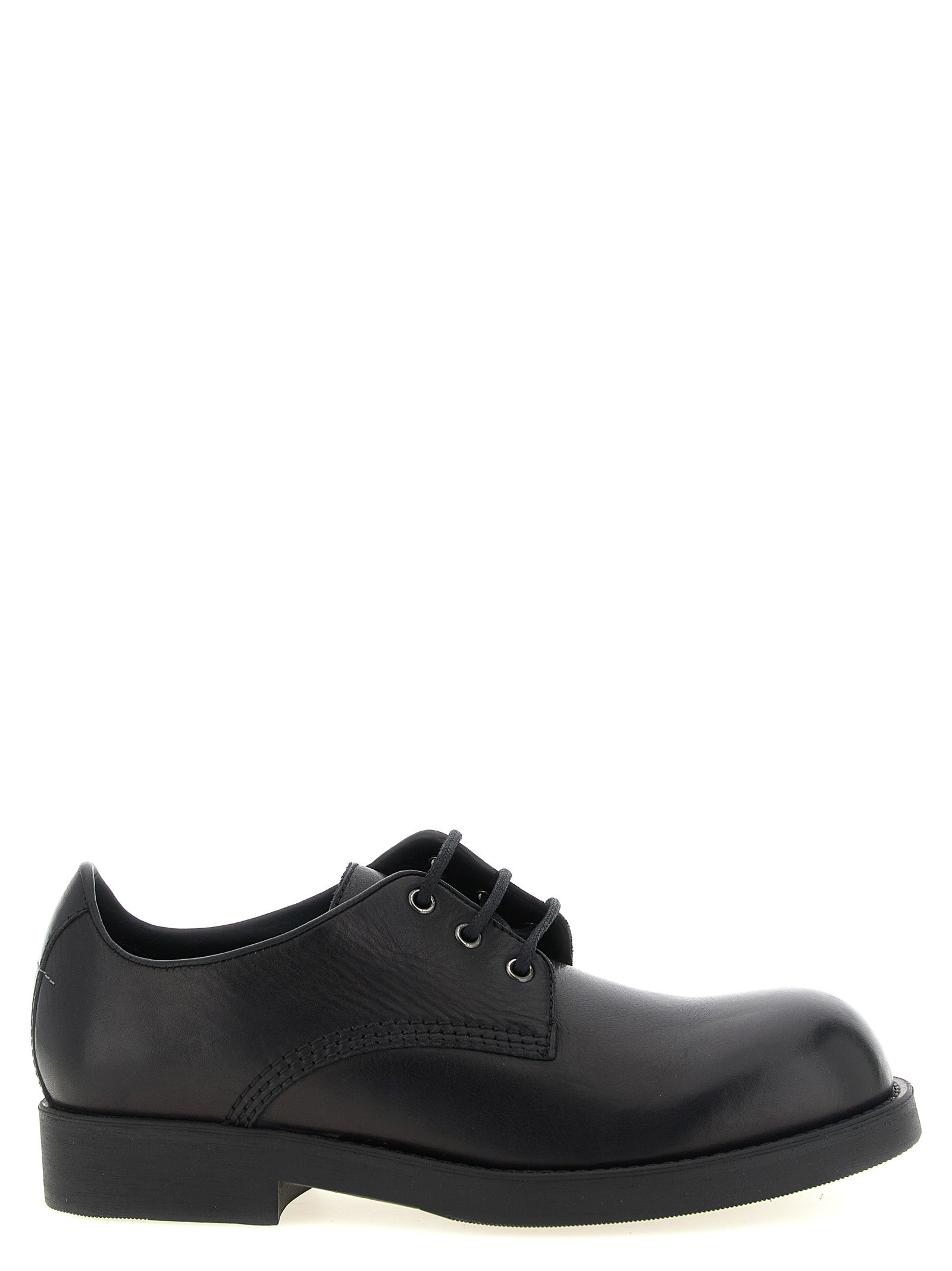 MM6 Maison Margiela Black Cowhide Oxfords And Derbies