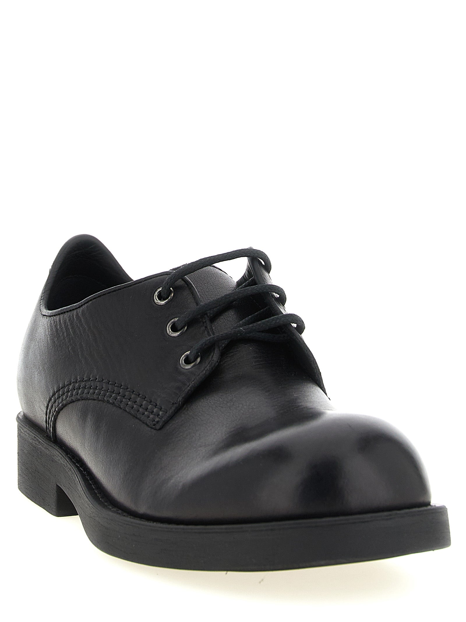 MM6 Maison Margiela Black Cowhide Oxfords And Derbies
