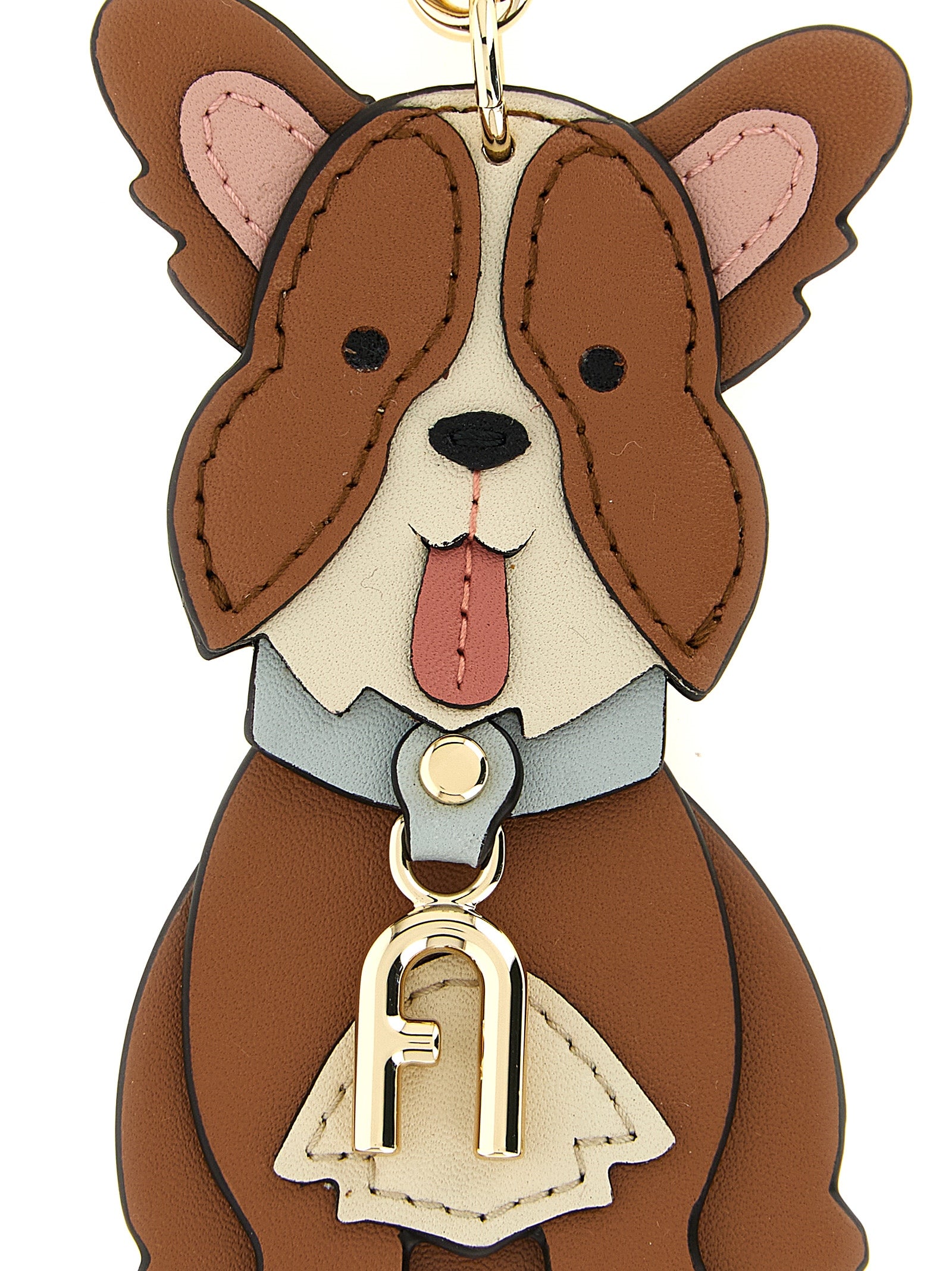 Furla Brown Leather Keychain