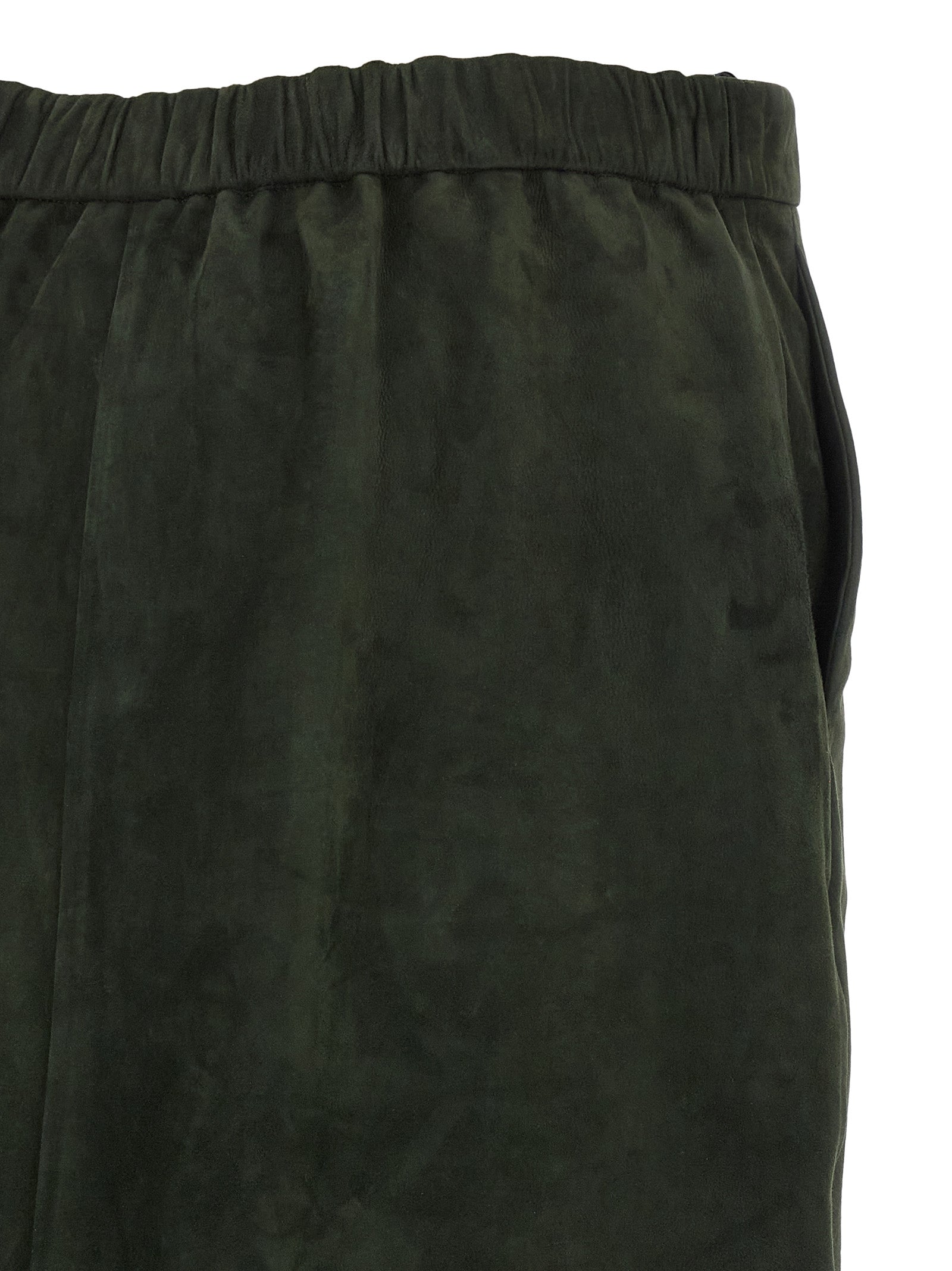 'S Max Mara Bicolor Lamb Leather Midi Skirt