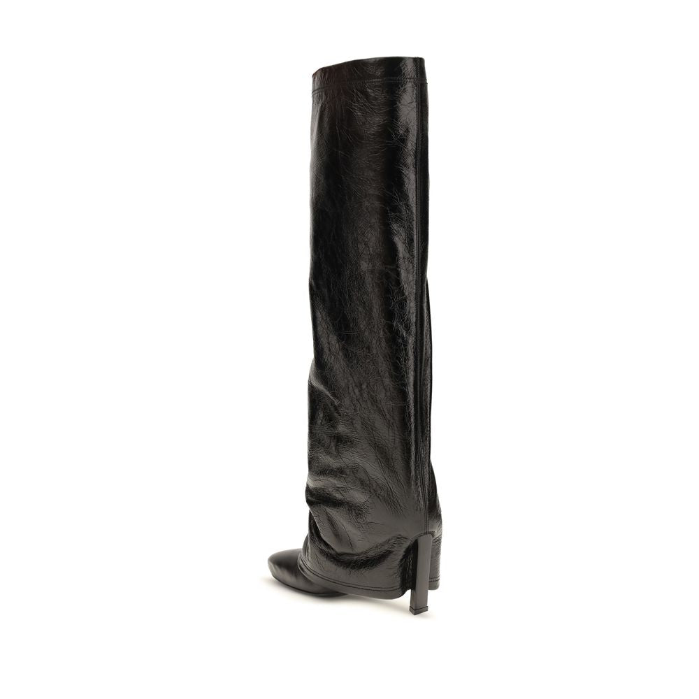 The Attico Black Calf Leather Bos Taurus Ankle Boots