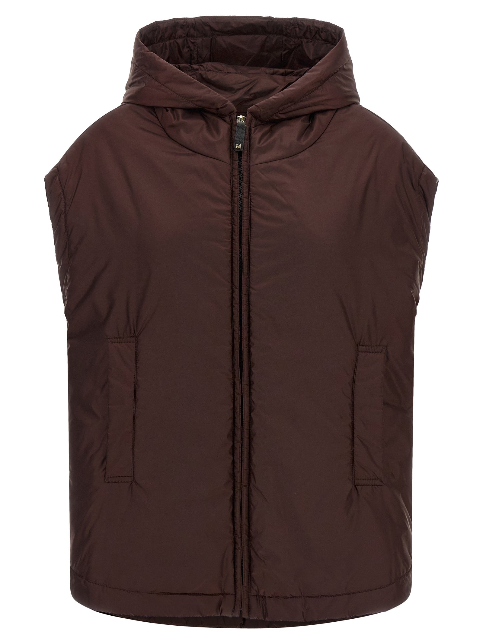Max Mara Bordeaux Polyester Sleeveless Jacket