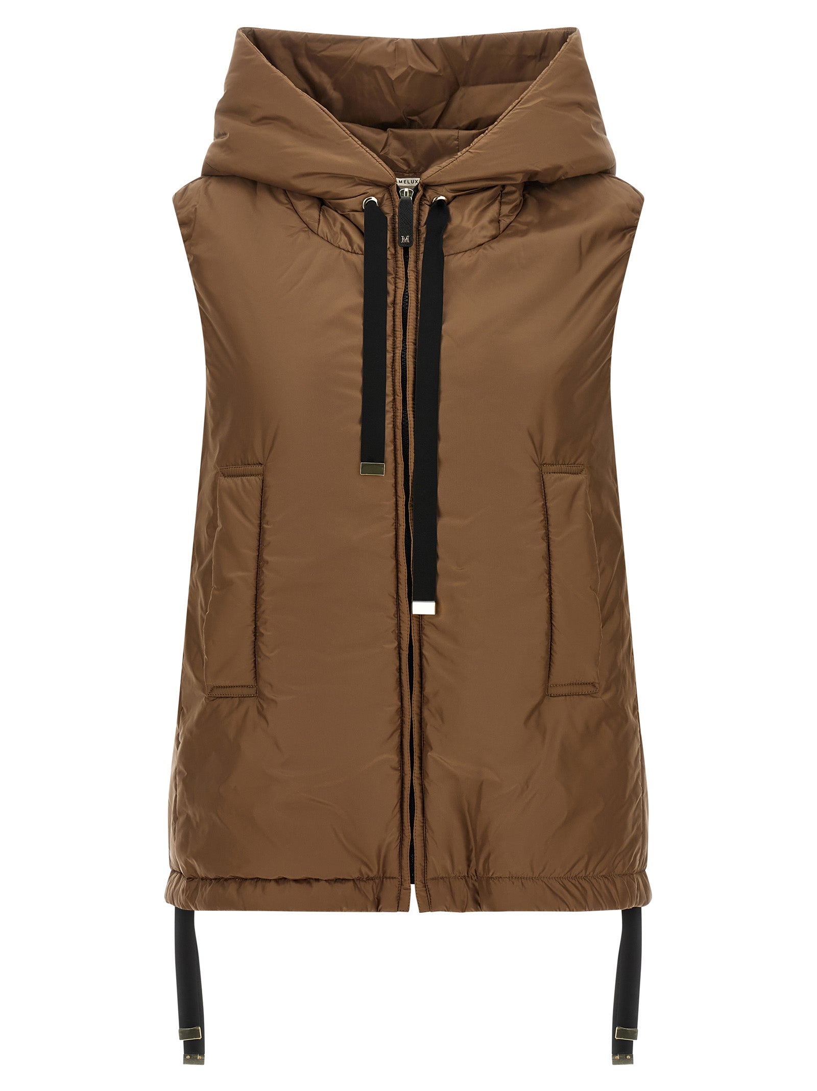 Max Mara Brown Polyester Sleeveless Jacket