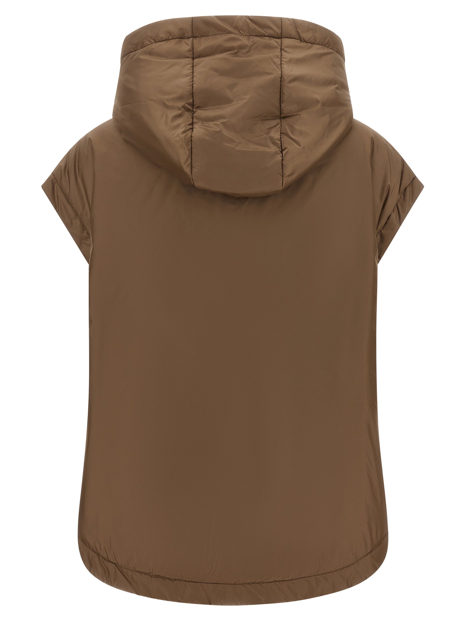 Max Mara Brown Polyester Sleeveless Jacket