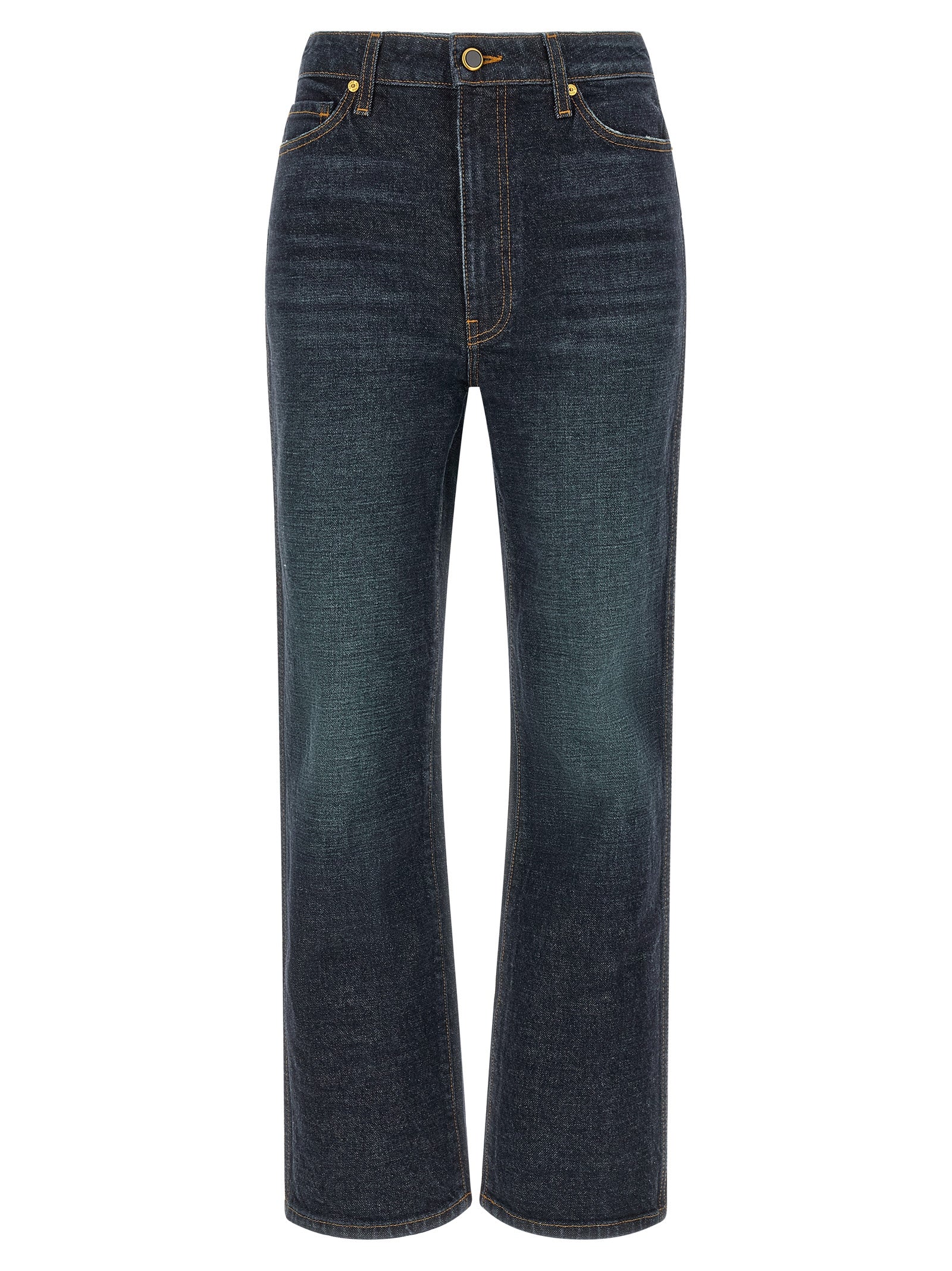 Khaite Blue Cotton Flared Jeans