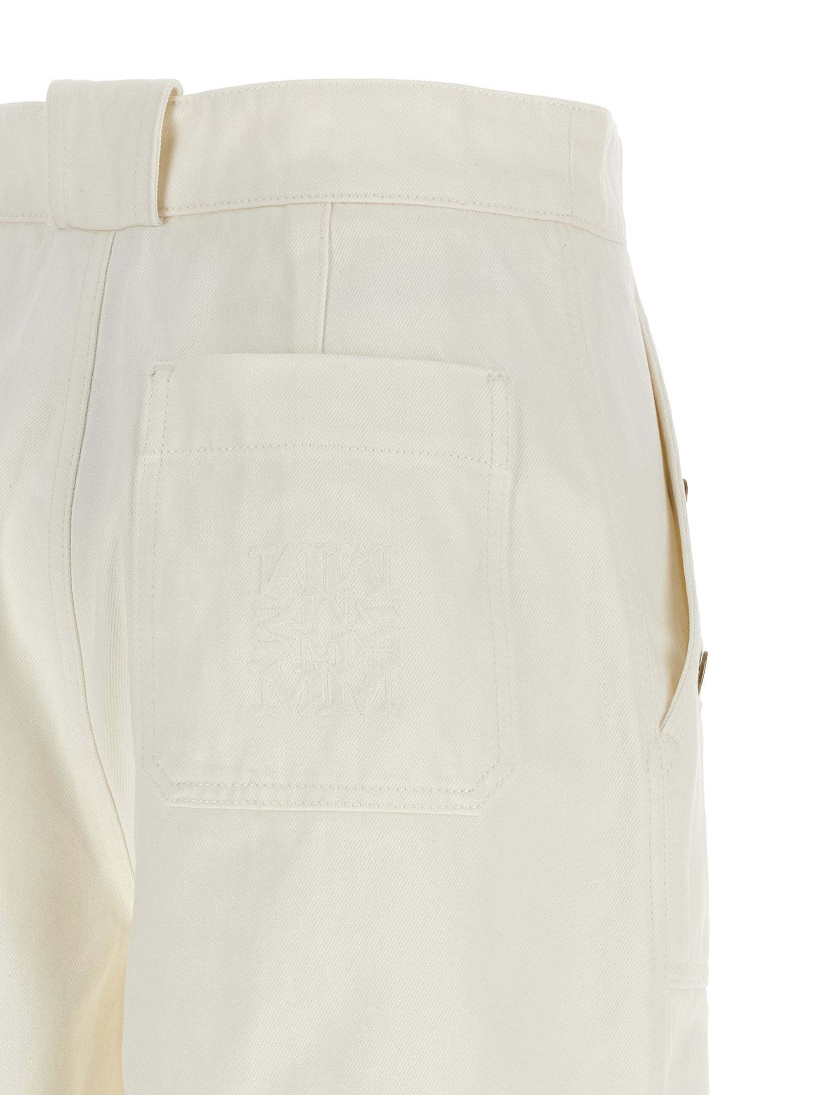 Max Mara White Cotton Flared Pants