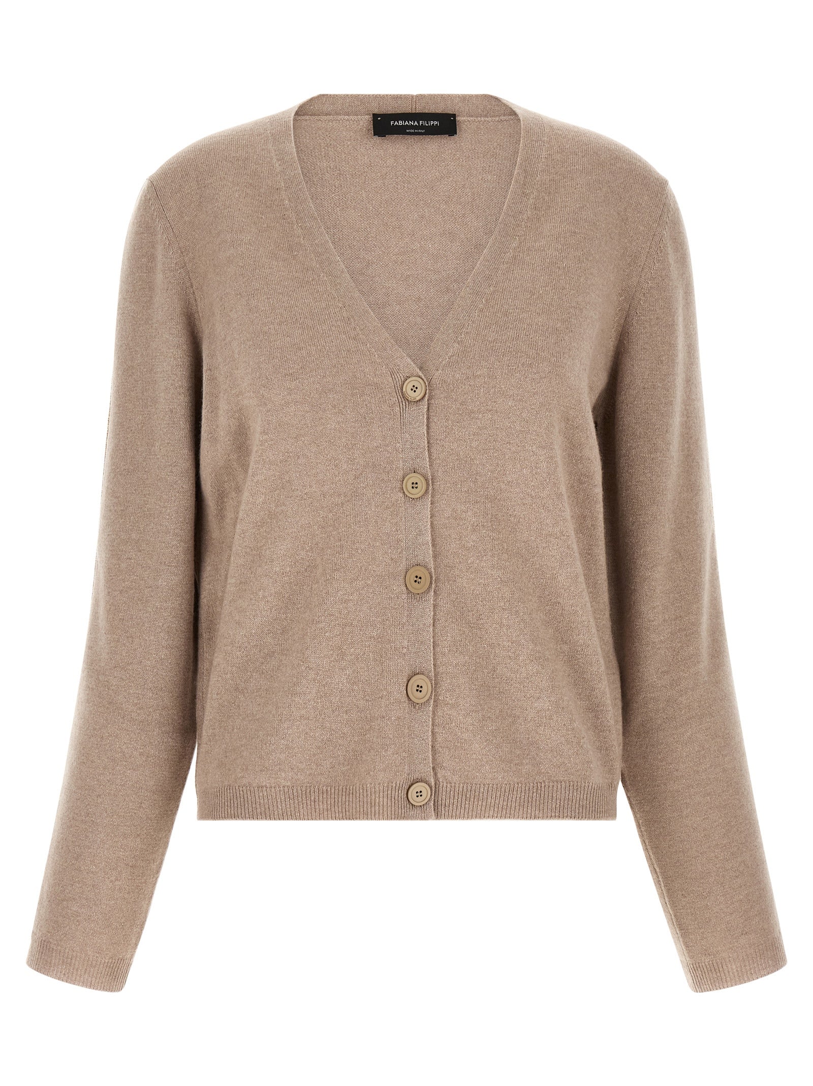 Fabiana Filippi Beige Virgin Wool Cardigan