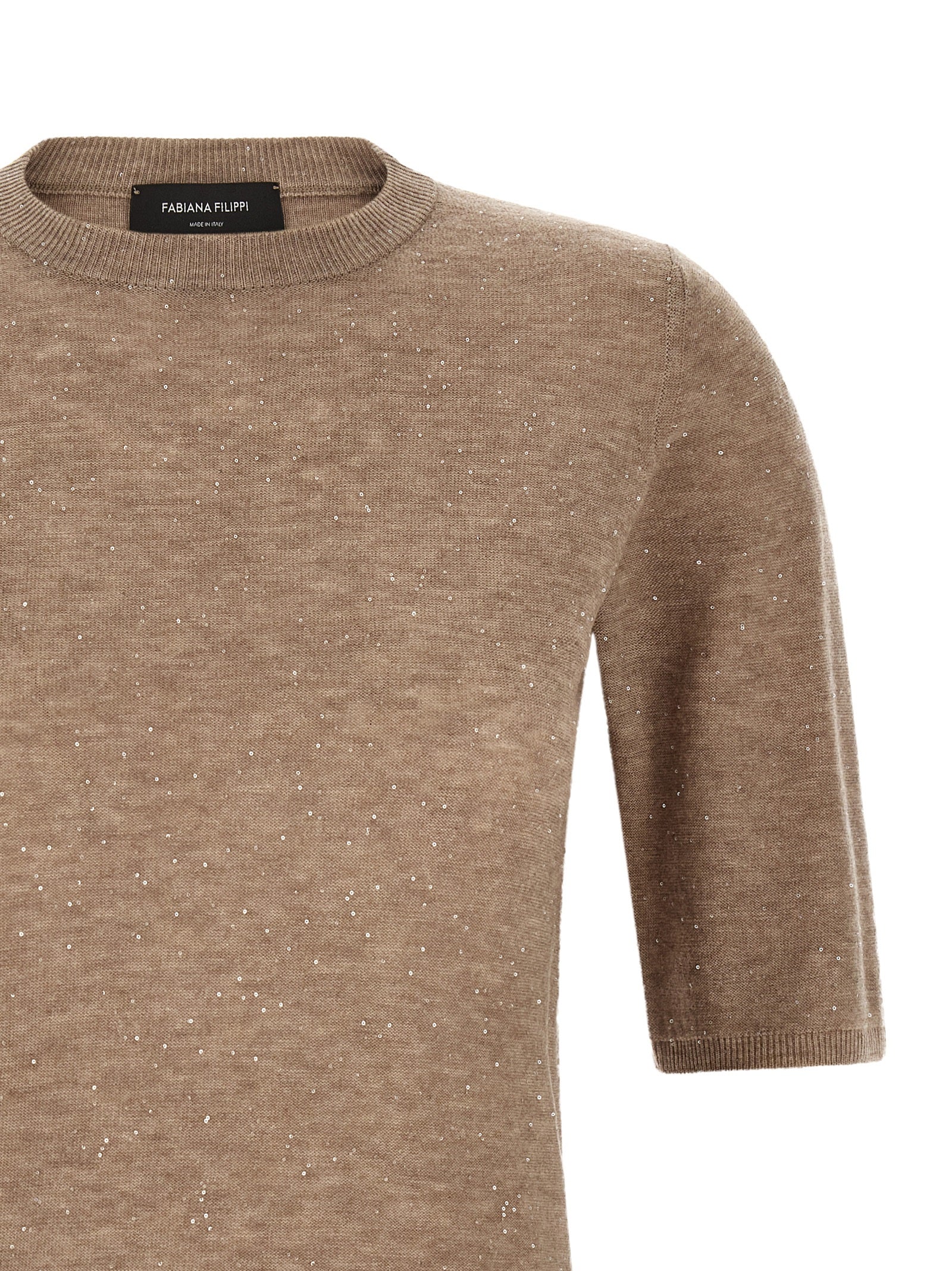 Fabiana Filippi Beige Wool T-Shirt
