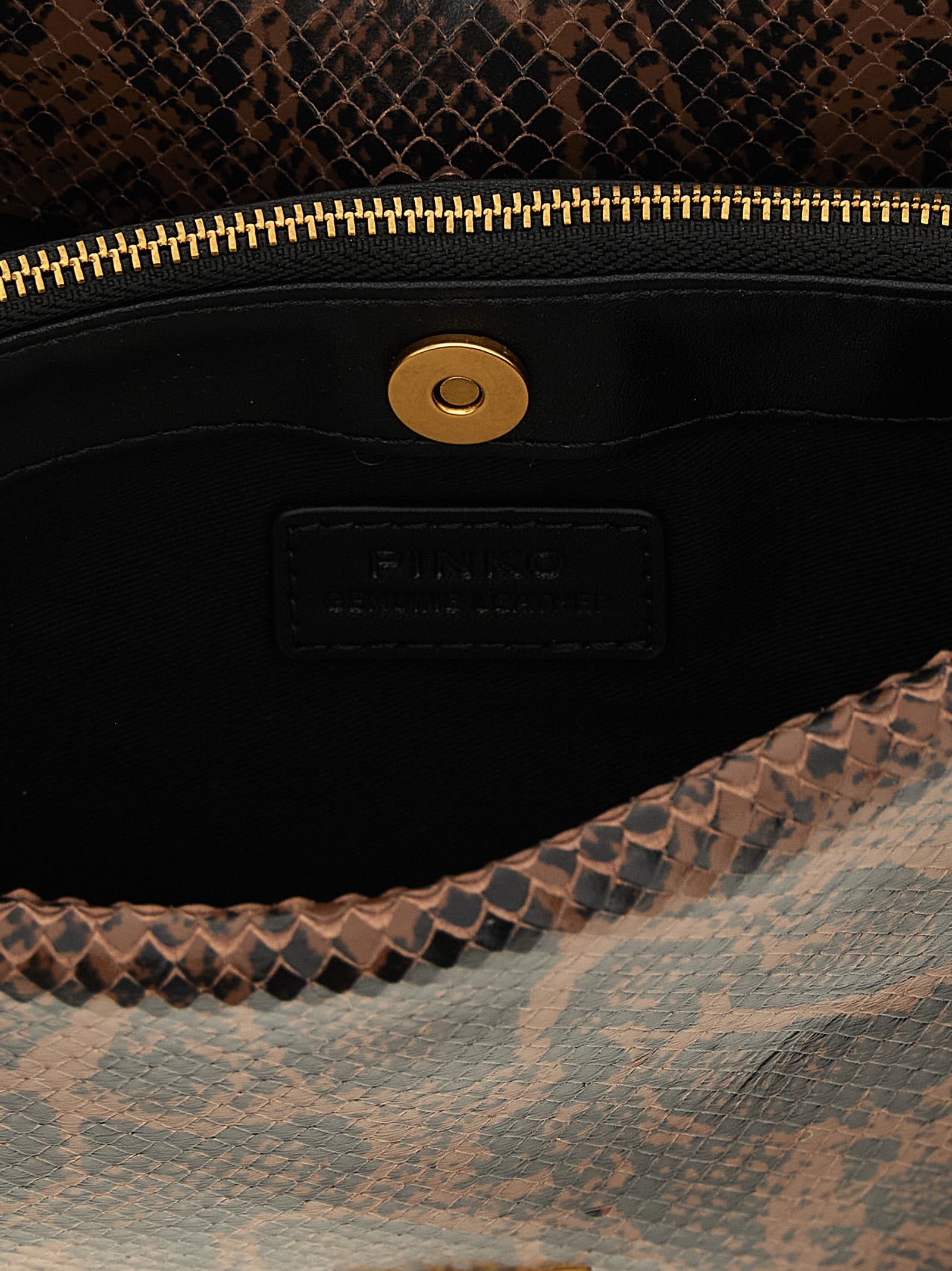 PINKO Brown Calfskin Crossbody Bag