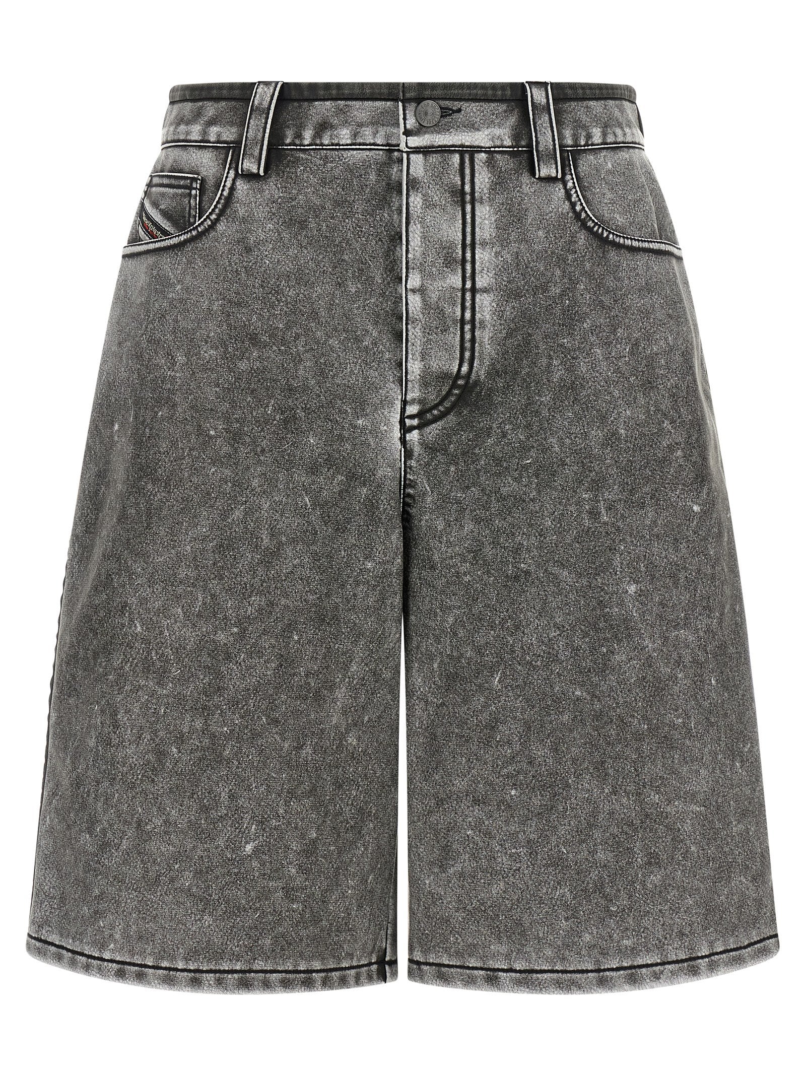 Diesel Gray Polyethylene Bermuda Shorts