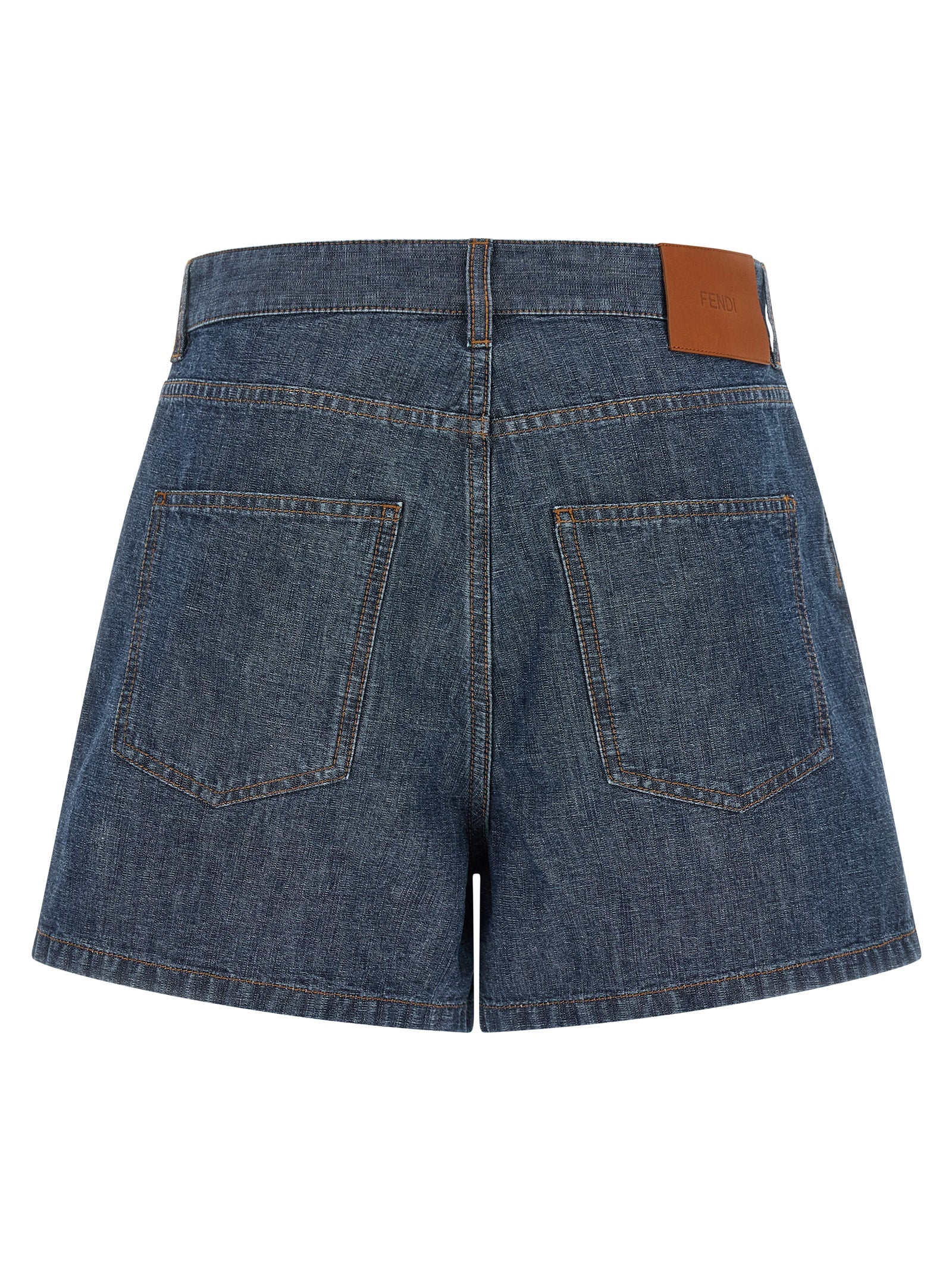 Fendi Blue Cotton Bermuda Shorts
