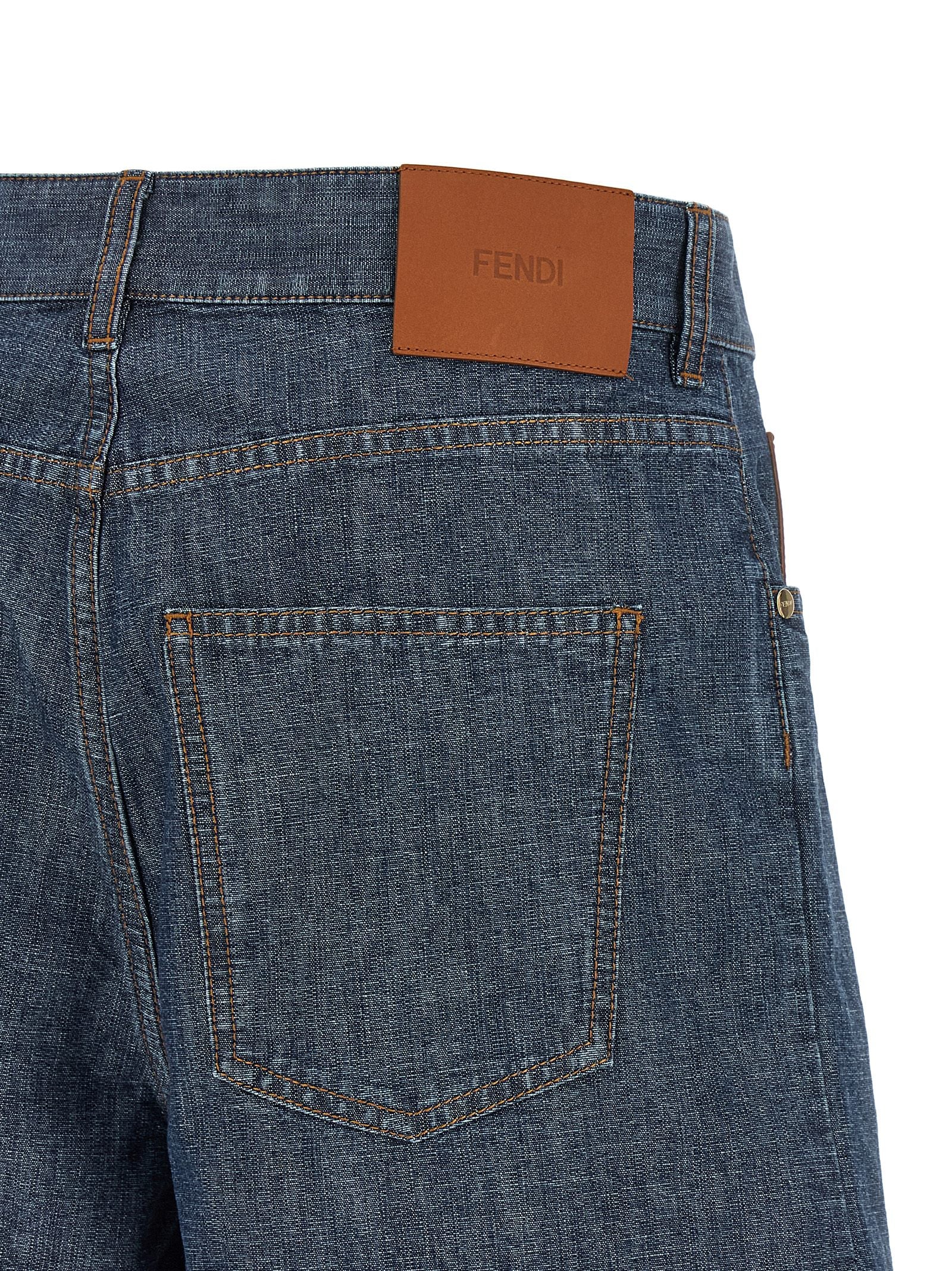 Fendi Blue Cotton Bermuda Shorts