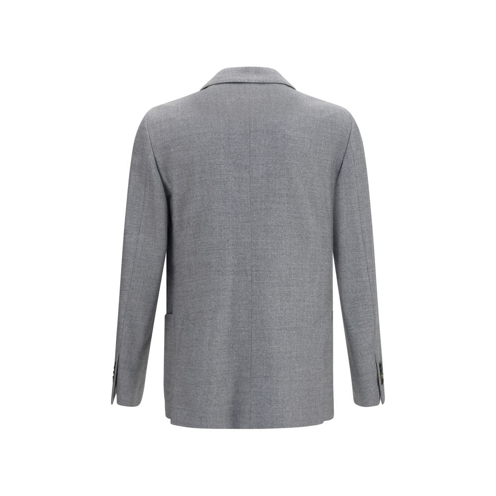 Lardini Gray Wool Oves Aries Full-Length Jacket