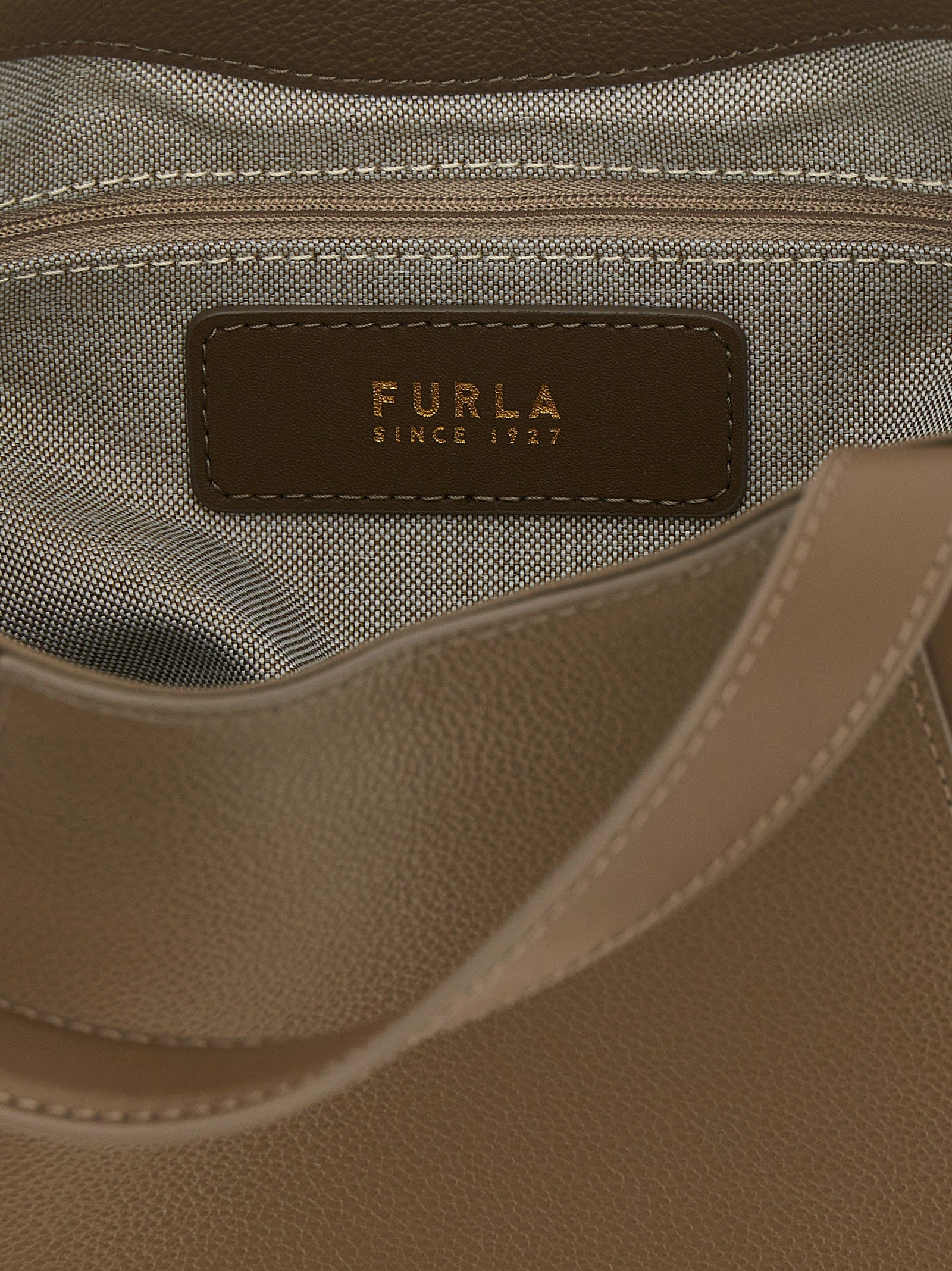 Furla Gray Calfskin Tote Bag