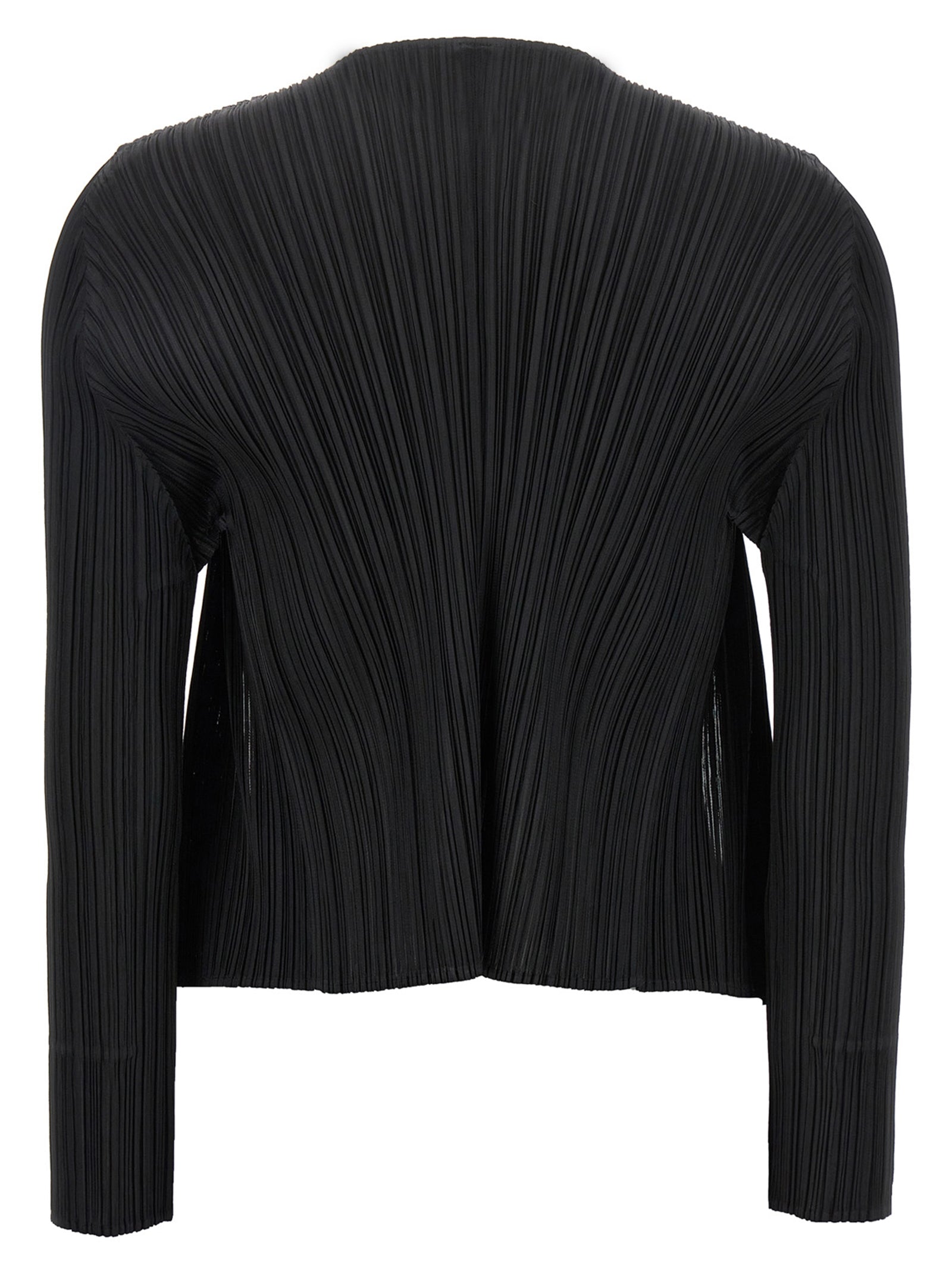 PLEATS PLEASE ISSEY MIYAKE Black Polyester Cardigan
