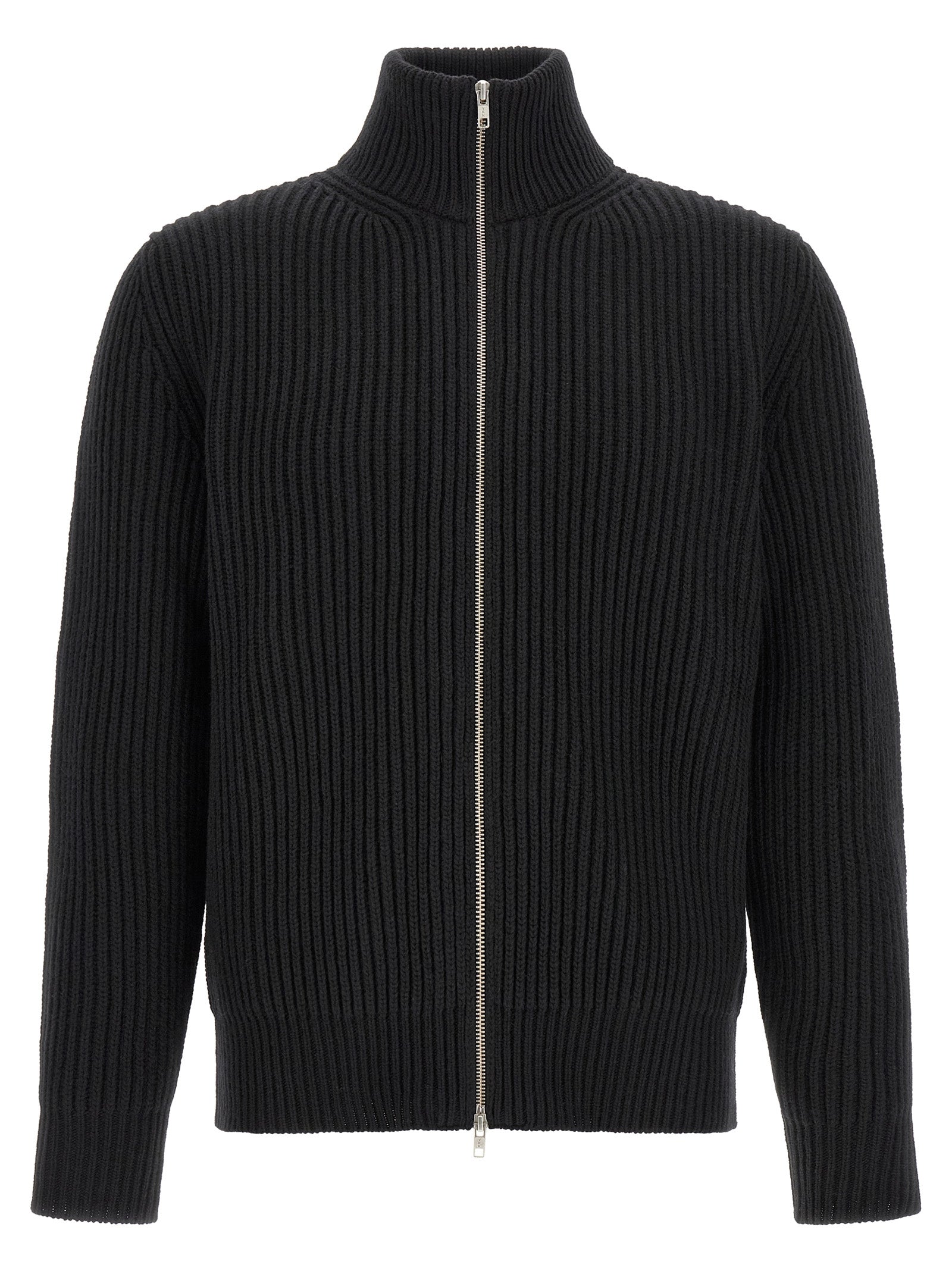 MM6 Maison Margiela Black Wool Full-Length Jacket