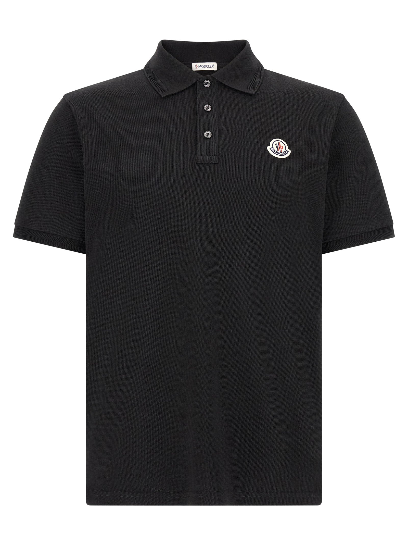 Moncler Black Cotton Polo Shirt
