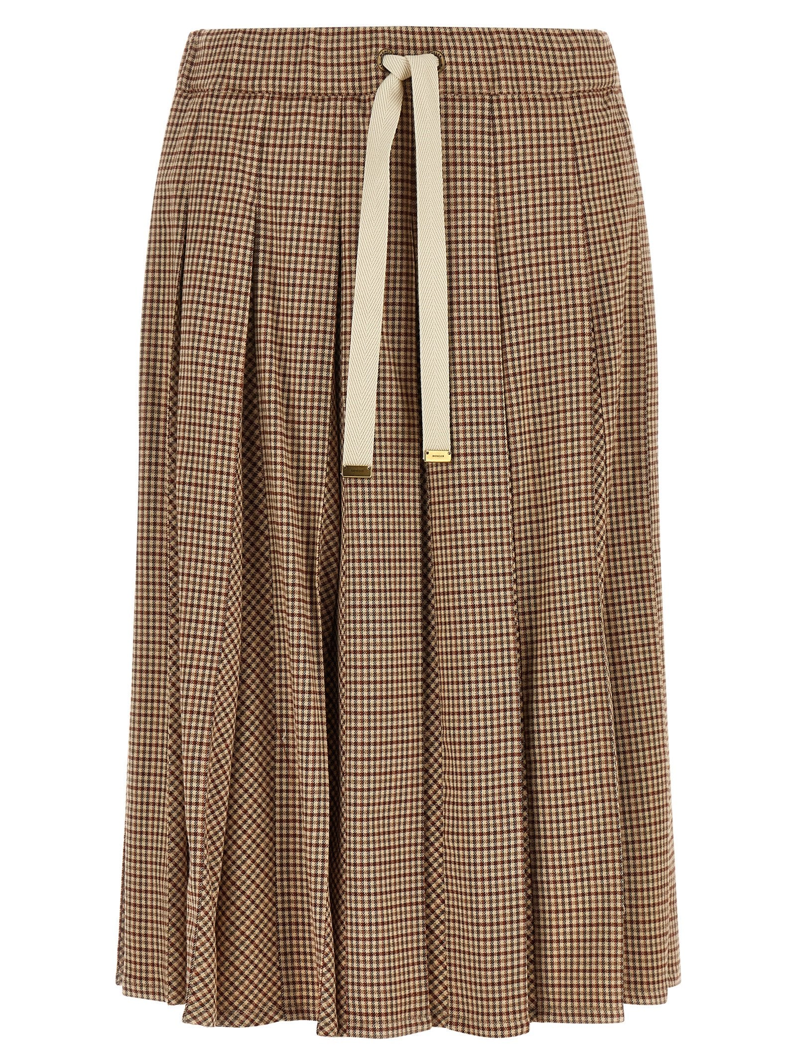 Moncler Beige Viscose Midi Skirt