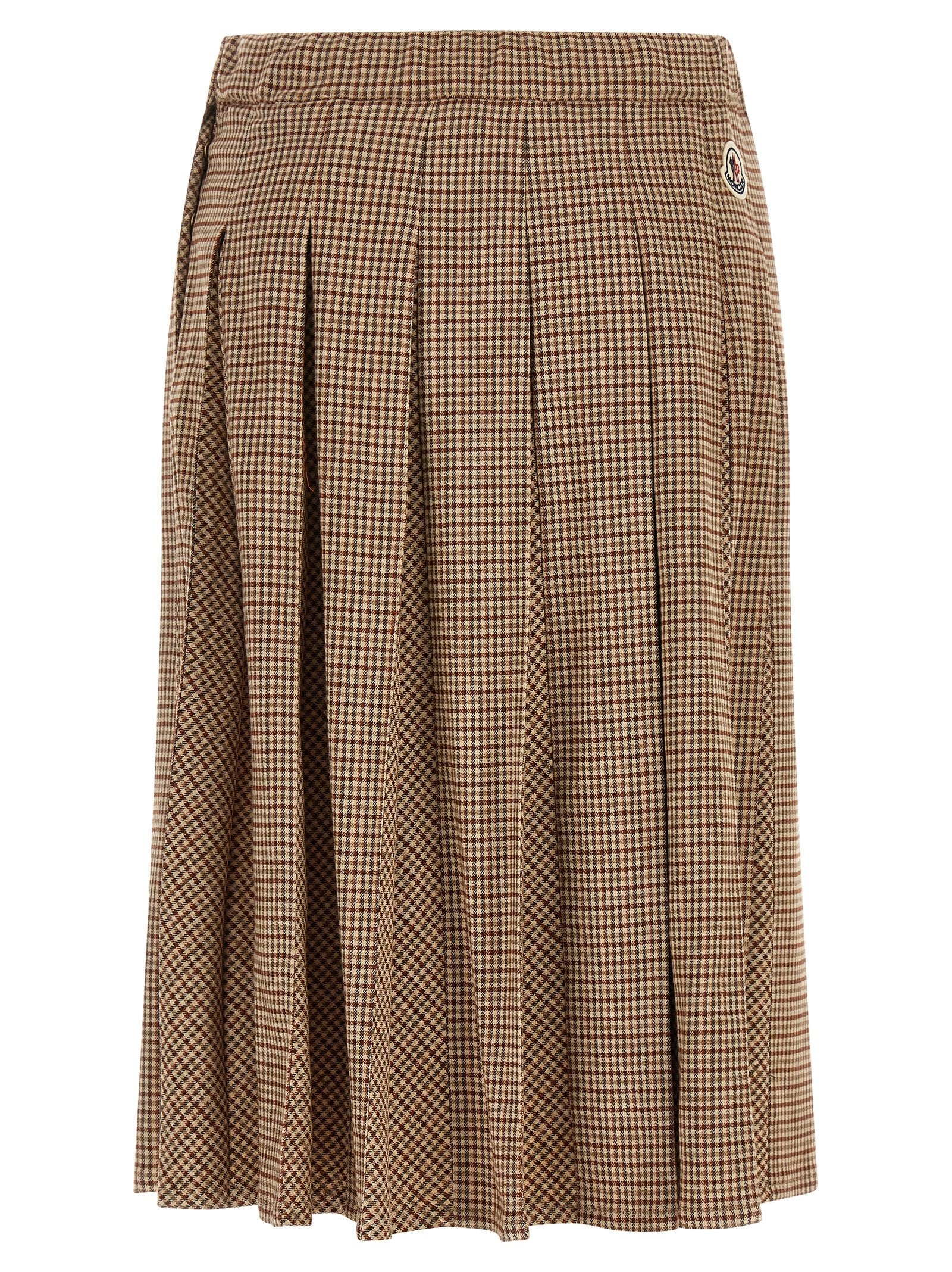 Moncler Beige Viscose Midi Skirt