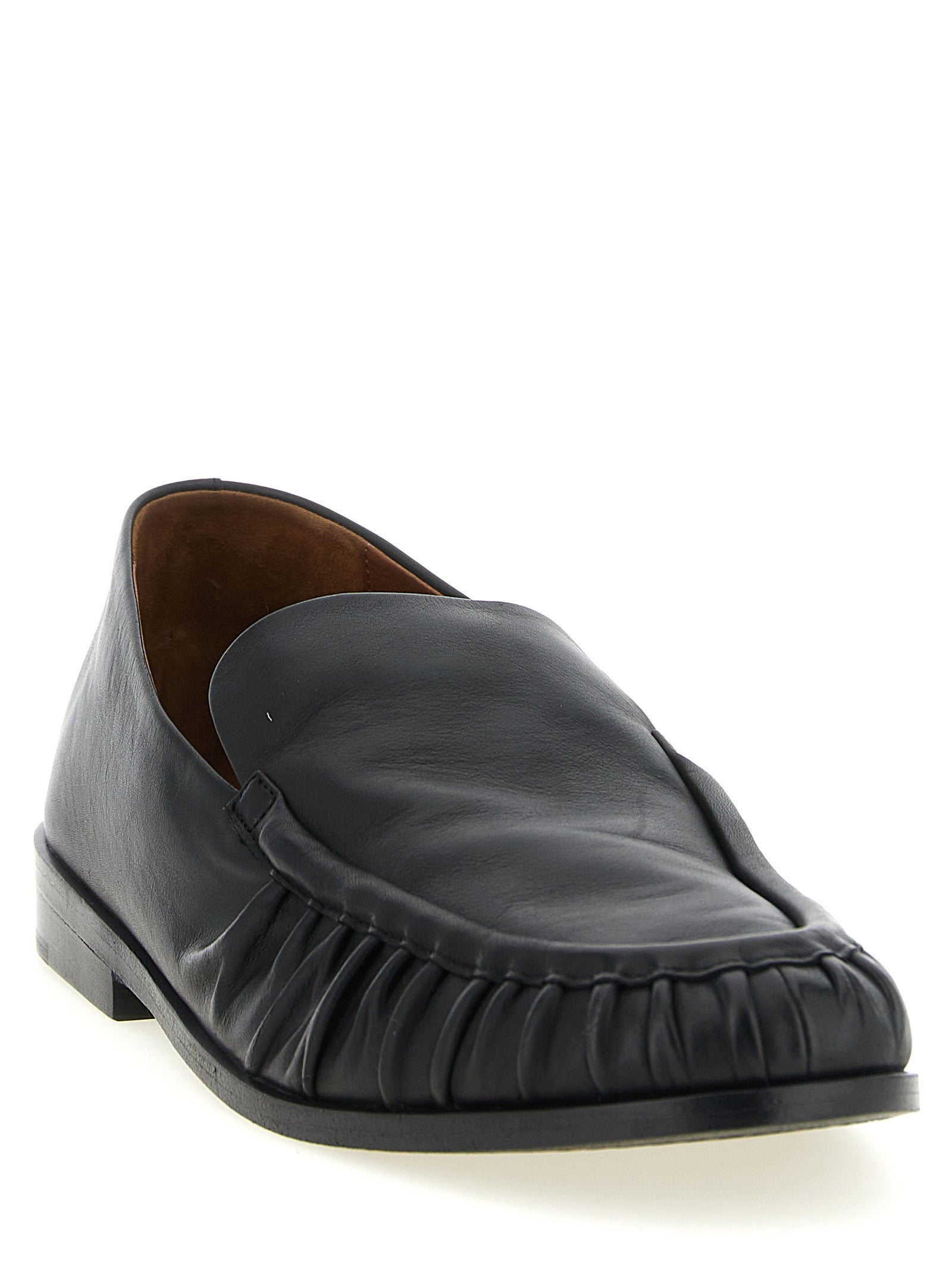 Marsell Black Calfskin Slip-On Loafers