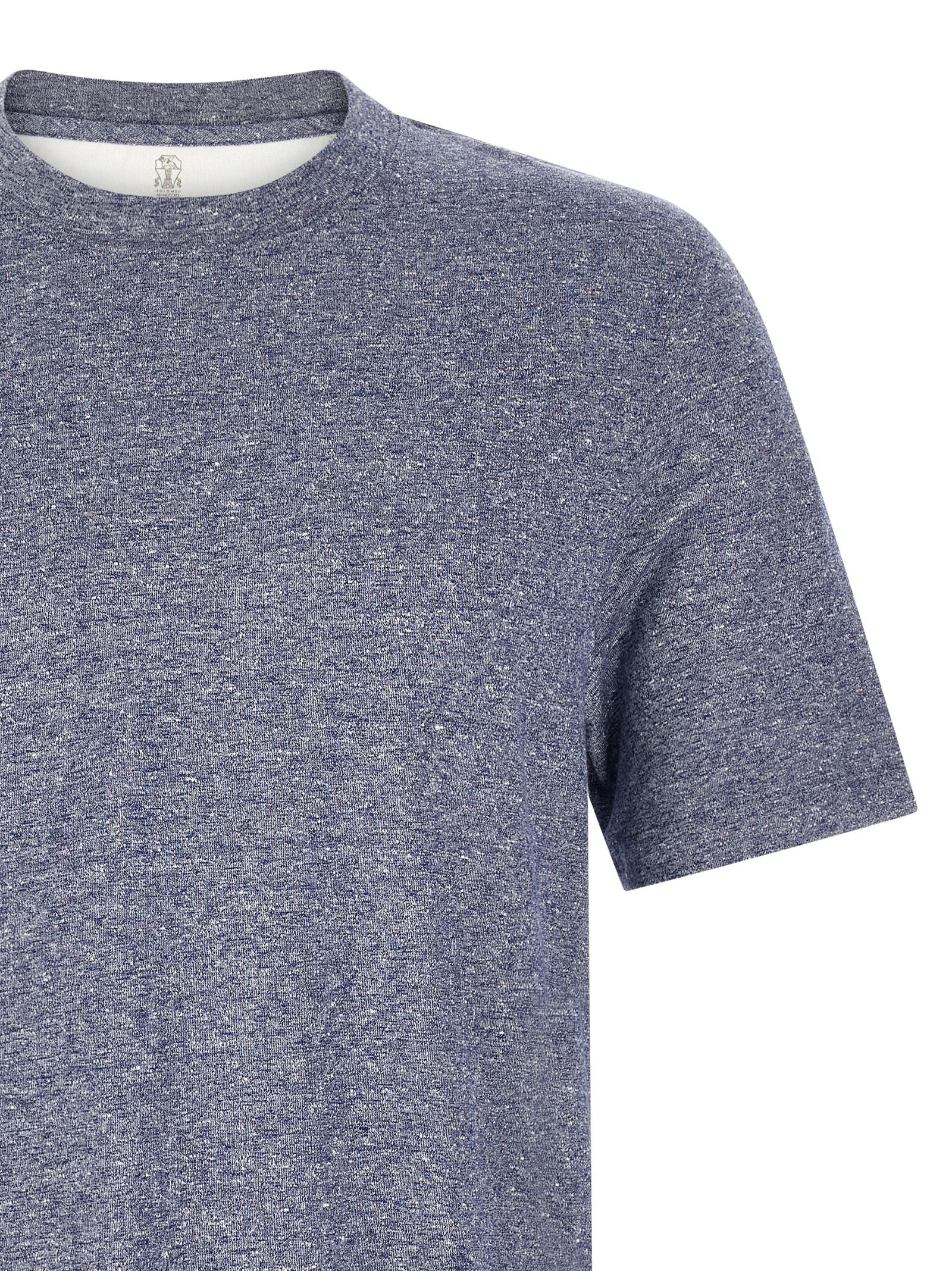 Brunello Cucinelli Blue Linen T-Shirt