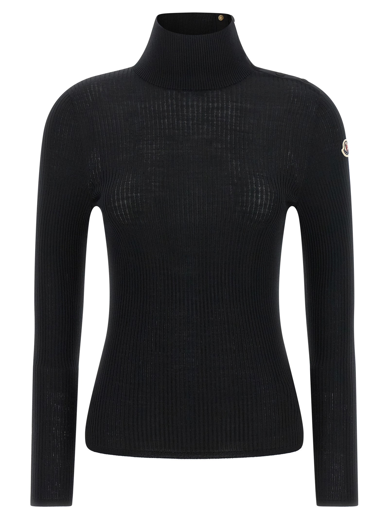 Moncler Black Virgin Wool Cardigan