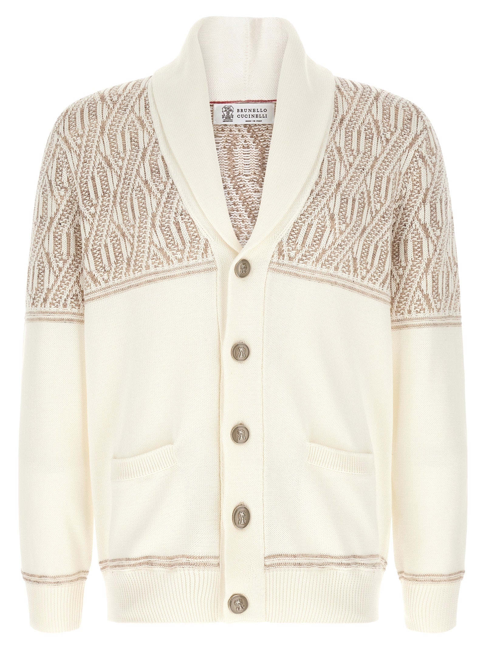 Brunello Cucinelli Beige Cotton Cardigan