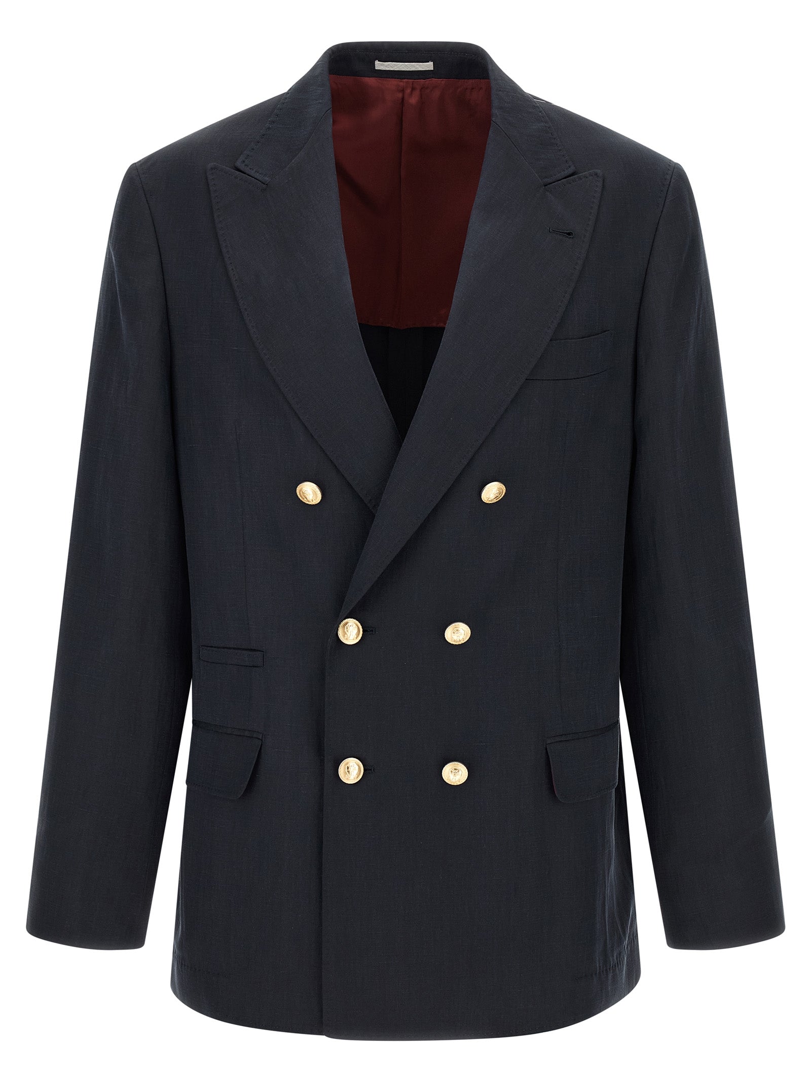 Brunello Cucinelli Blue Silk Blazer