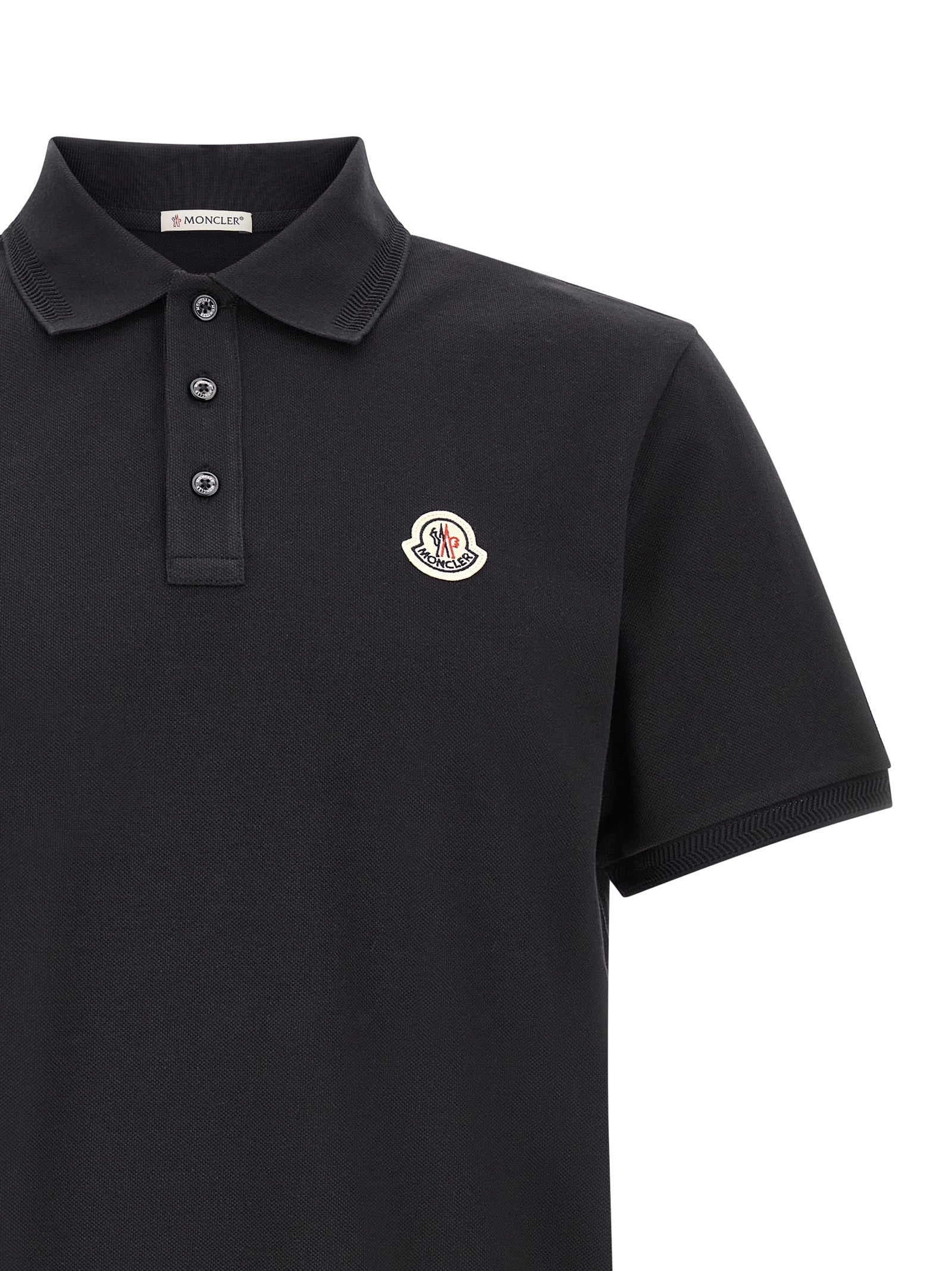 Moncler Blue Cotton Polo Shirt