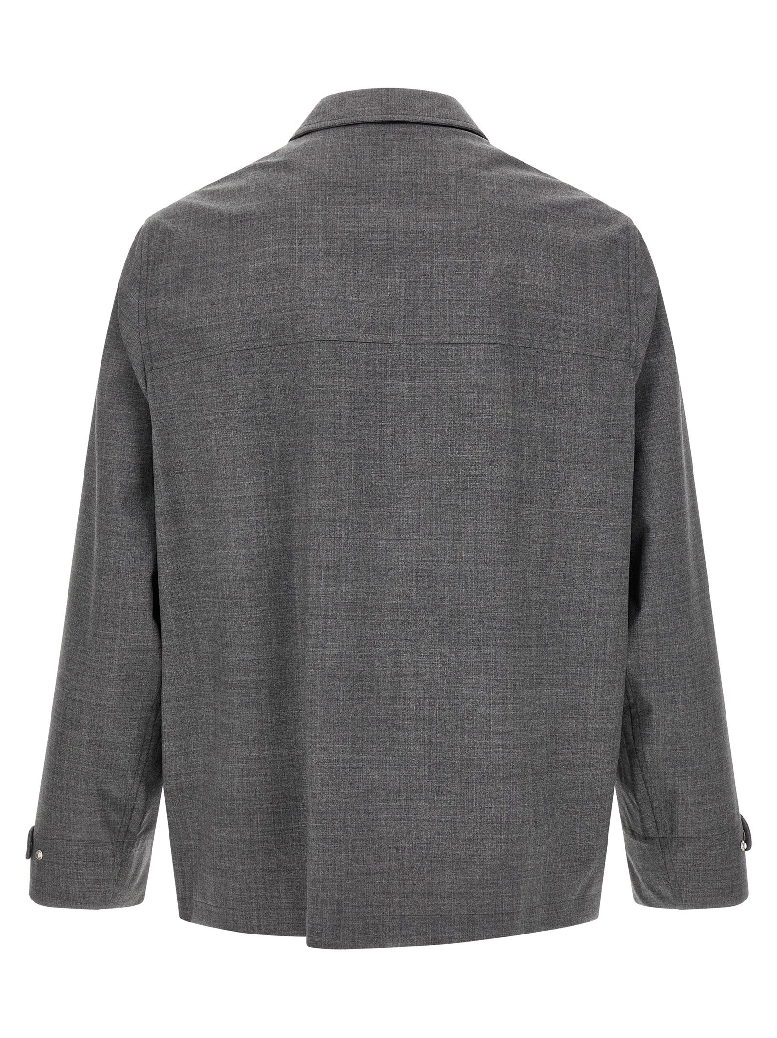 Brunello Cucinelli Gray Virgin Wool Full-Length Jacket