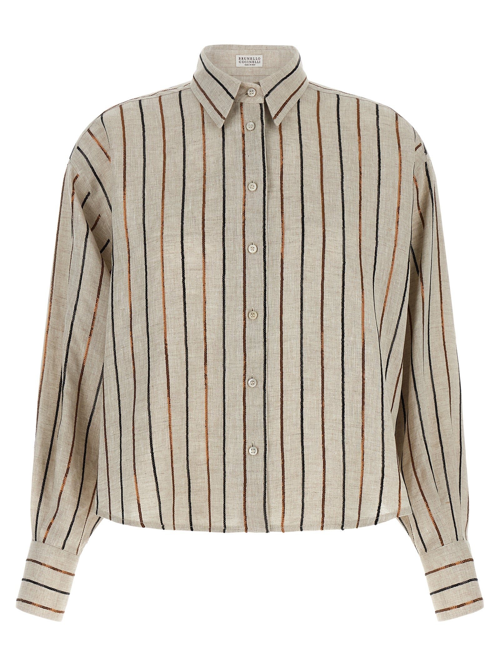 Brunello Cucinelli Beige Linen Blouse
