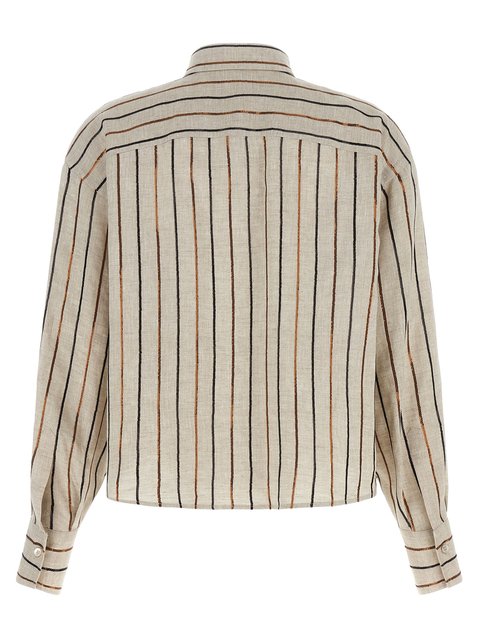 Brunello Cucinelli Beige Linen Blouse