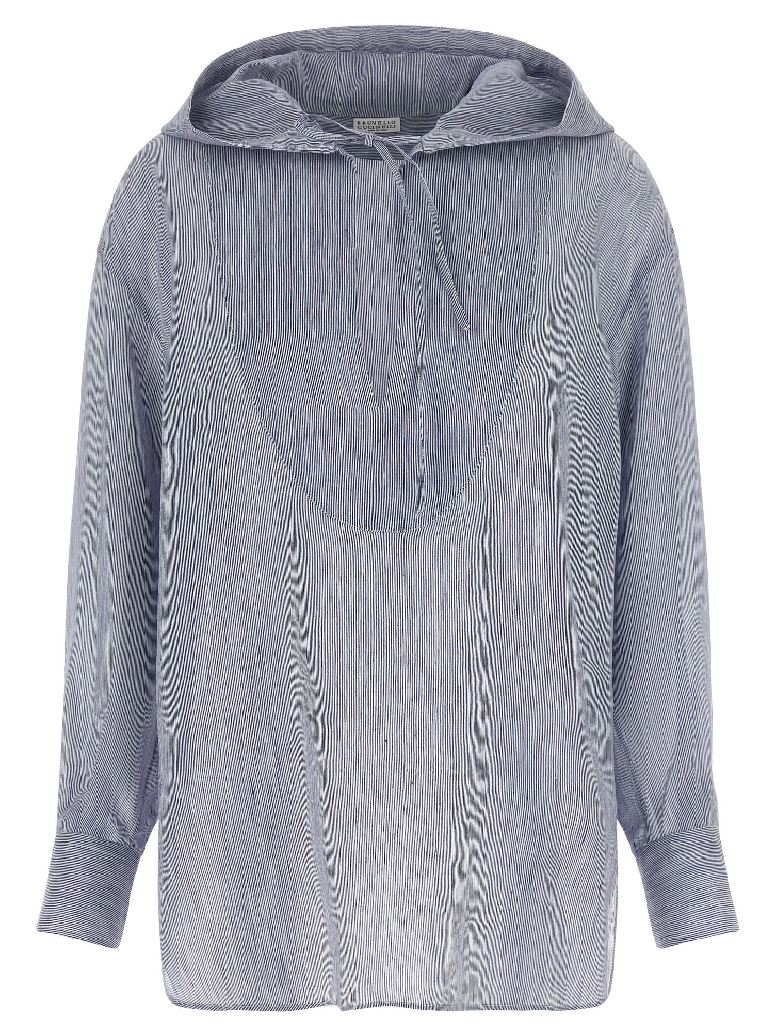 Brunello Cucinelli Blue Linen Blouse