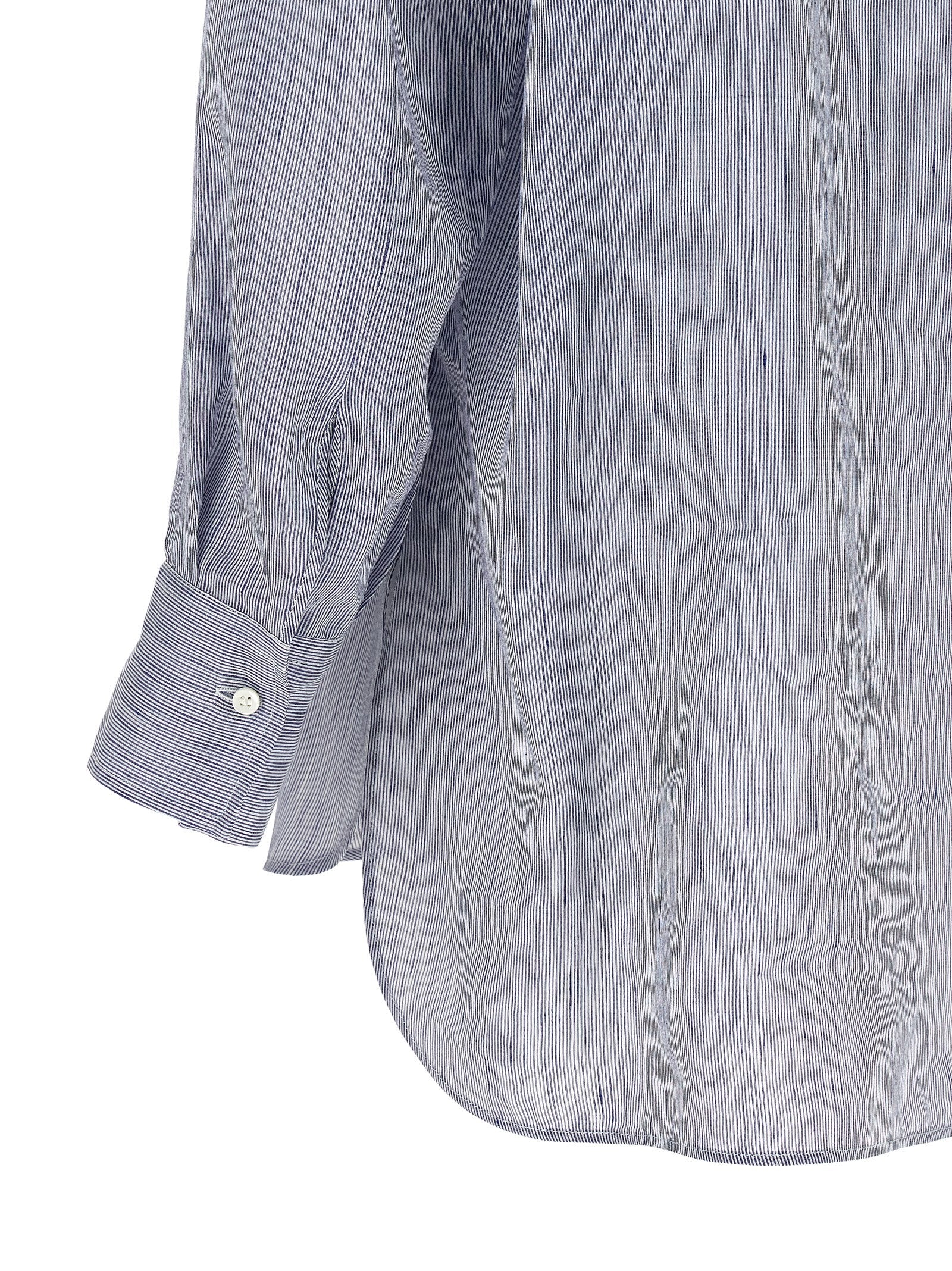 Brunello Cucinelli Blue Linen Blouse