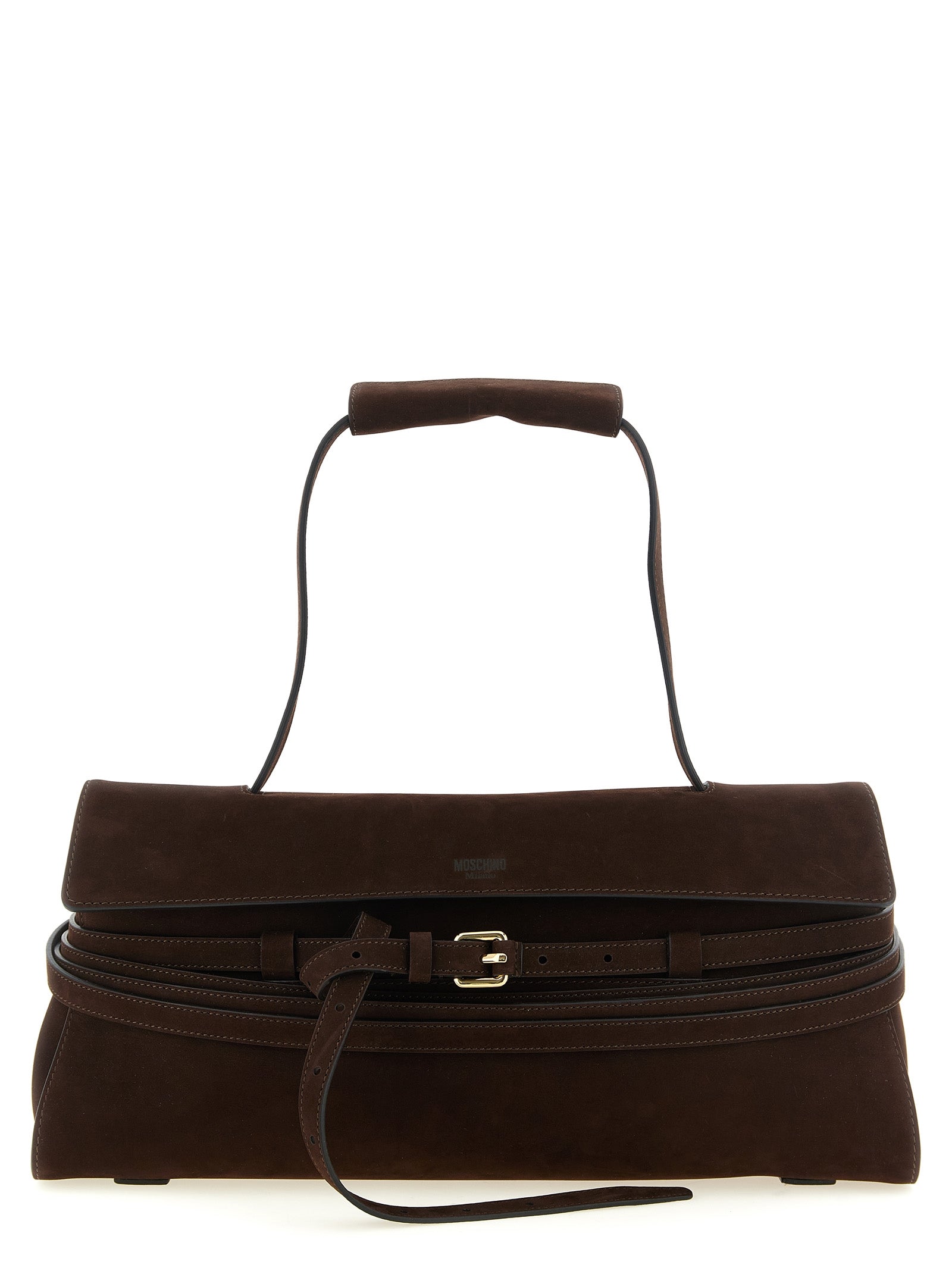 Moschino Brown Calfskin Shoulder Bag