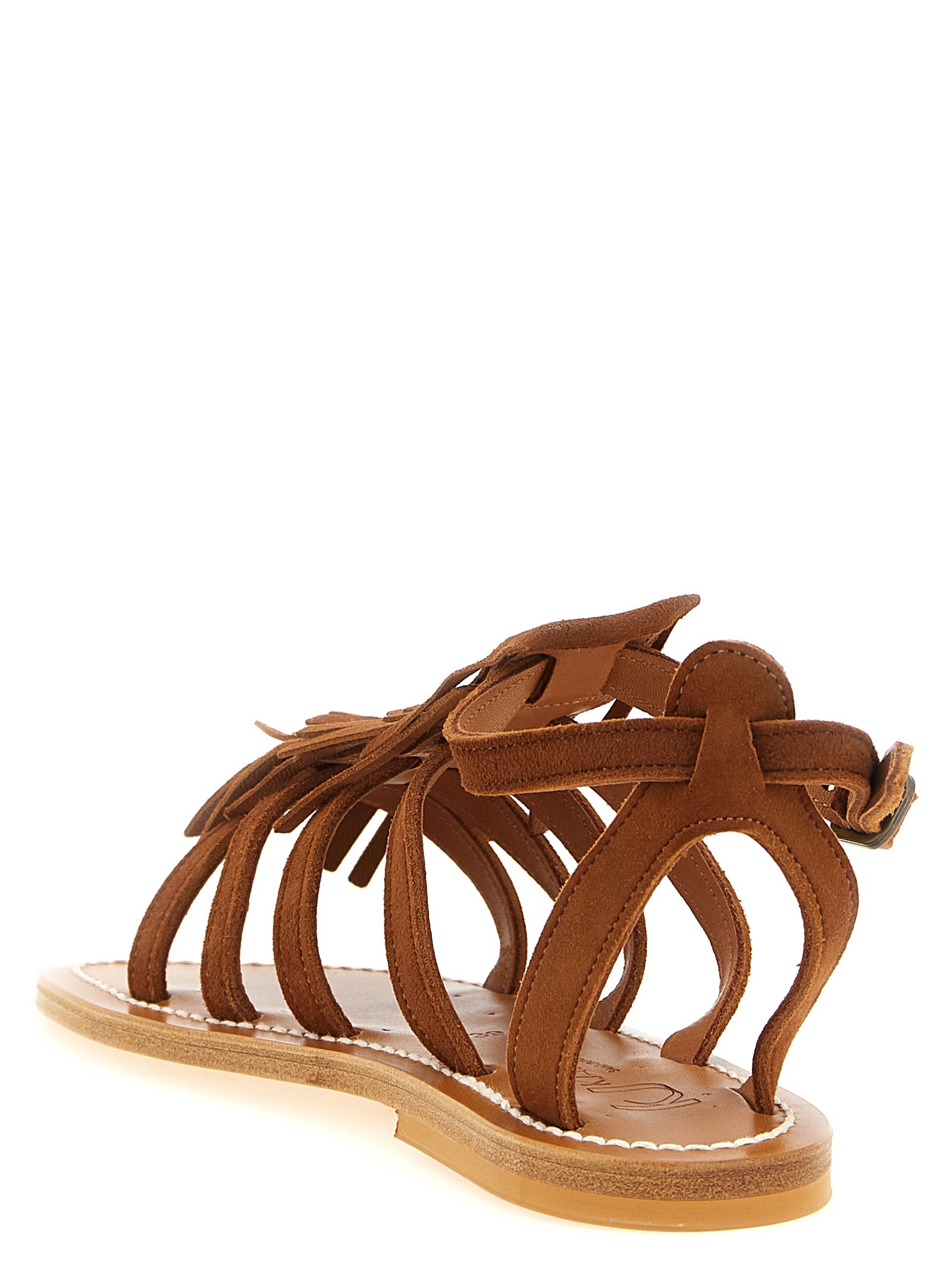 K.JACQUES SAINT TROPEZ Brown Goatskin Flat Sandals