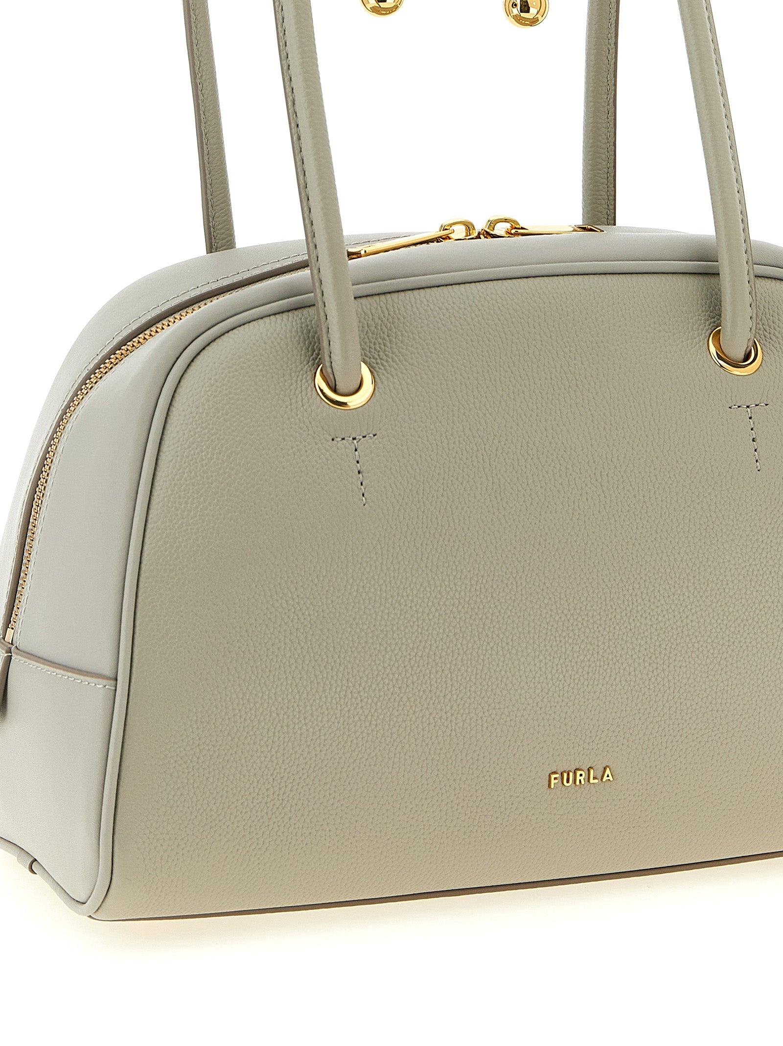 Furla Gray Calfskin Handbag