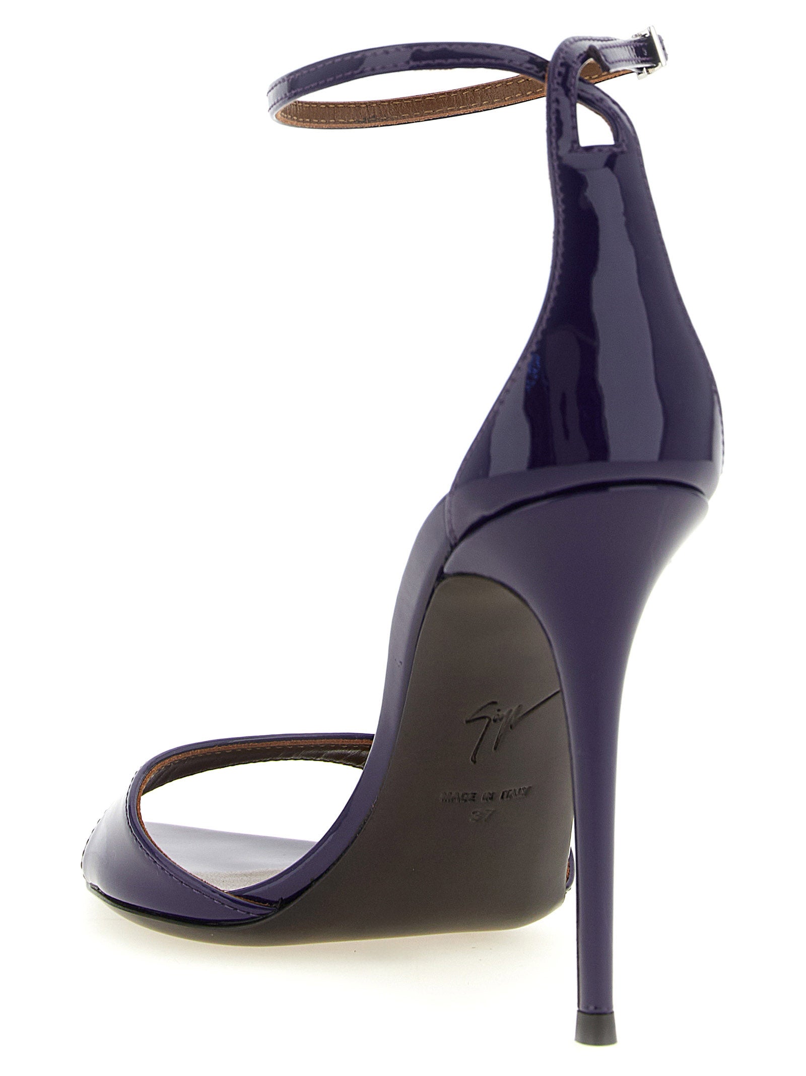 Giuseppe Zanotti Purple Calfskin Stiletto Heel Sandals