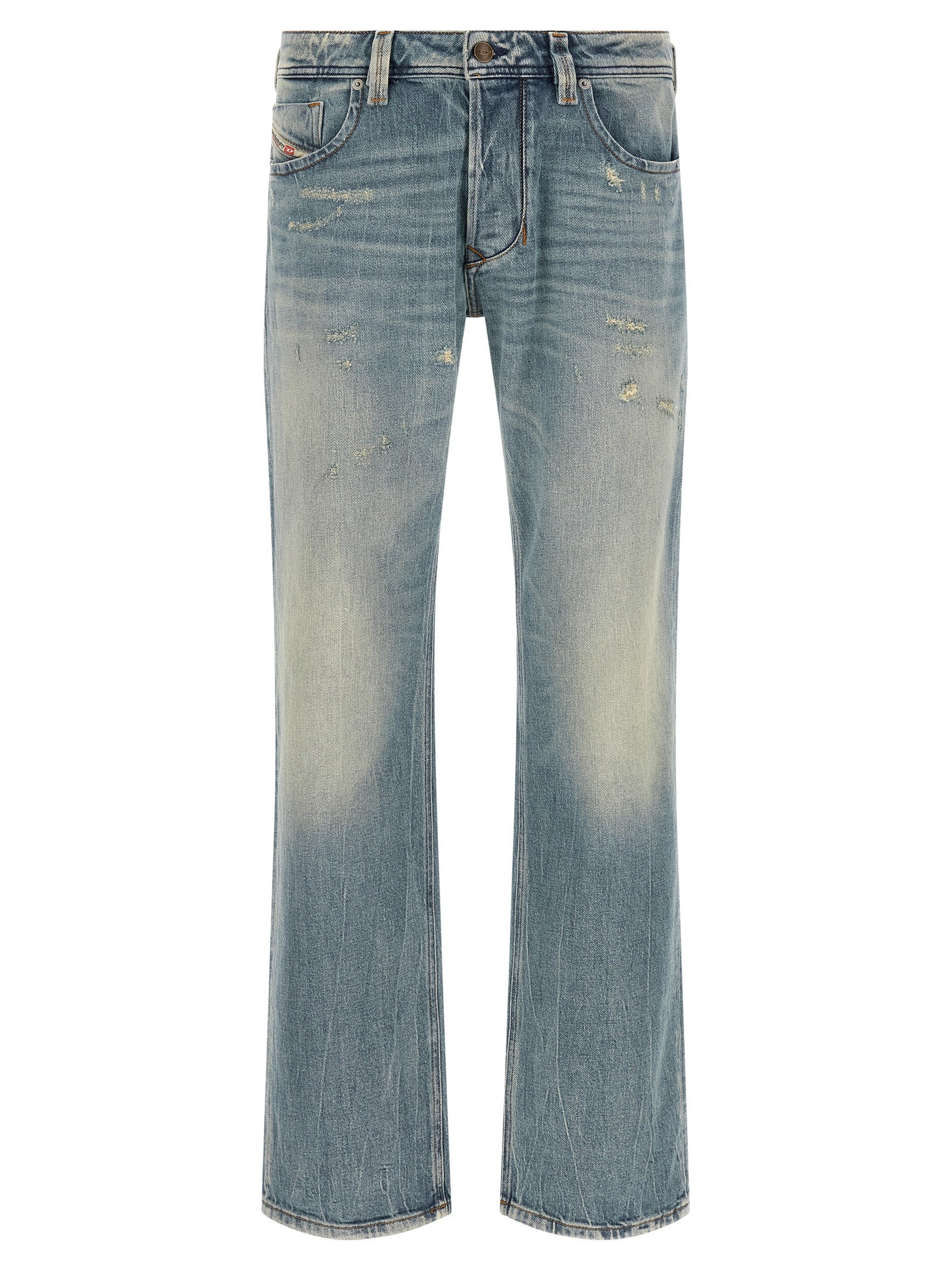 Diesel Blue Cotton Straight-Leg Jeans