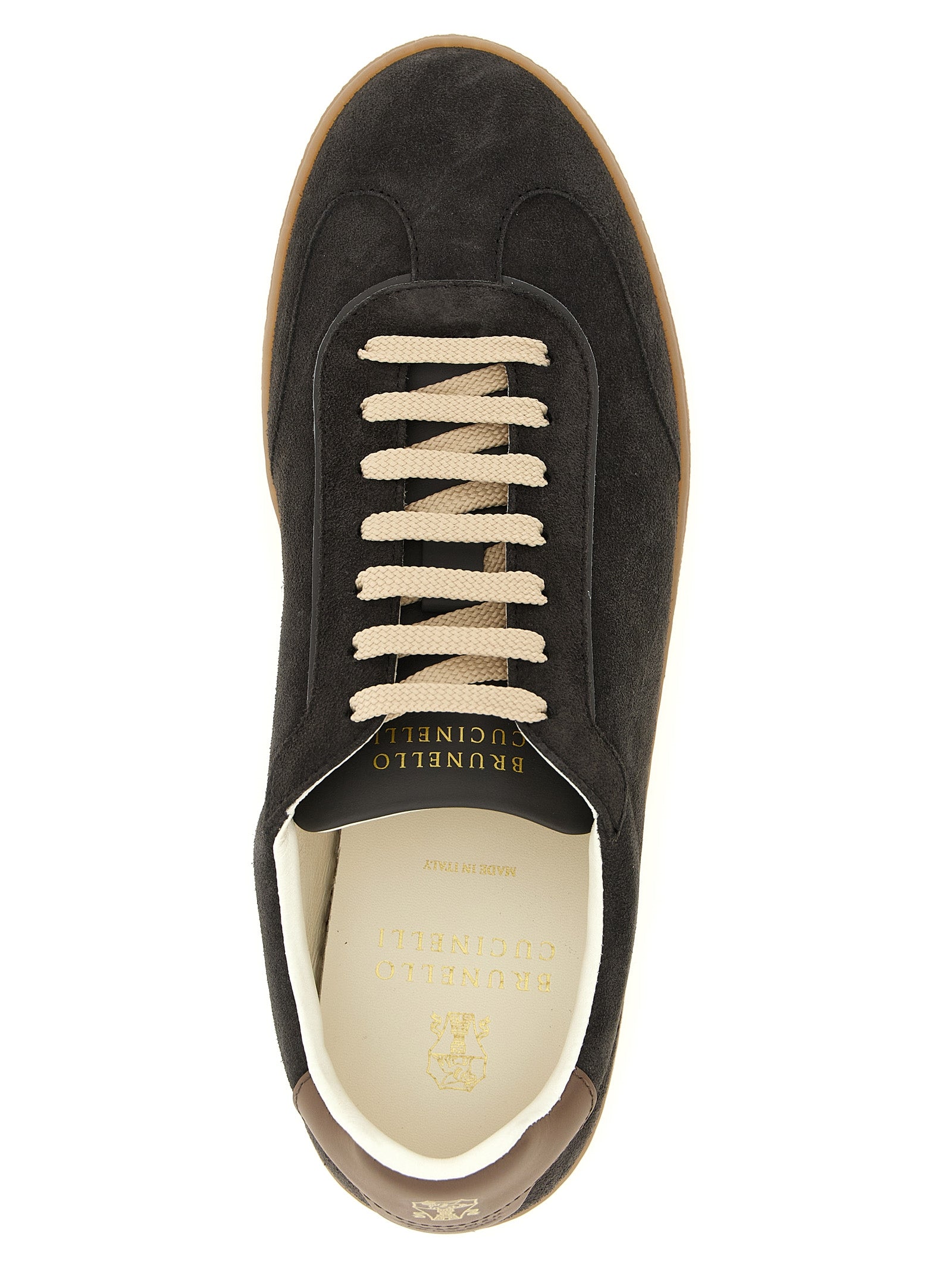 Brunello Cucinelli Gray Calfskin Low Top Sneakers