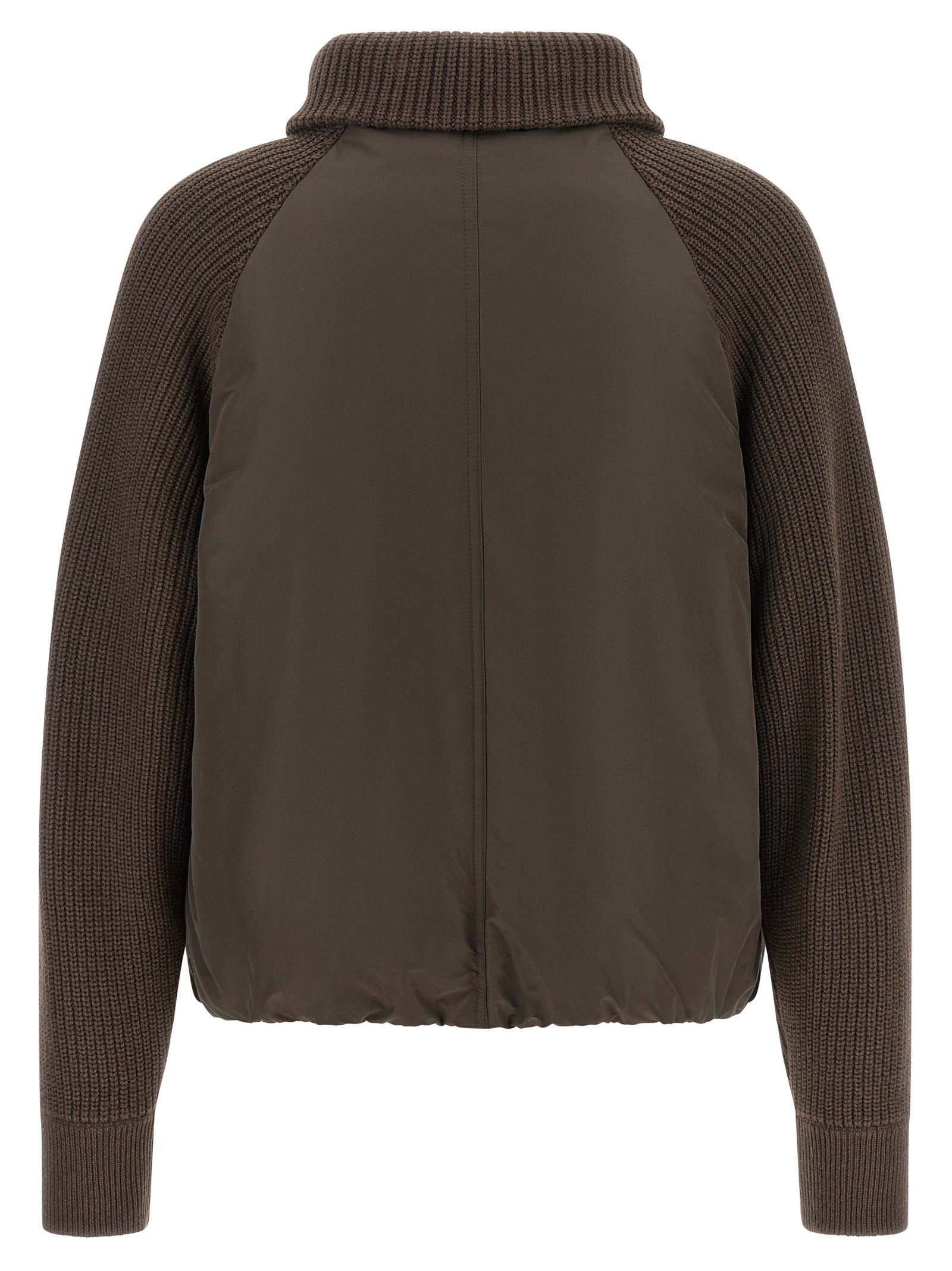 Brunello Cucinelli Brown Cotton Full-Length Jacket