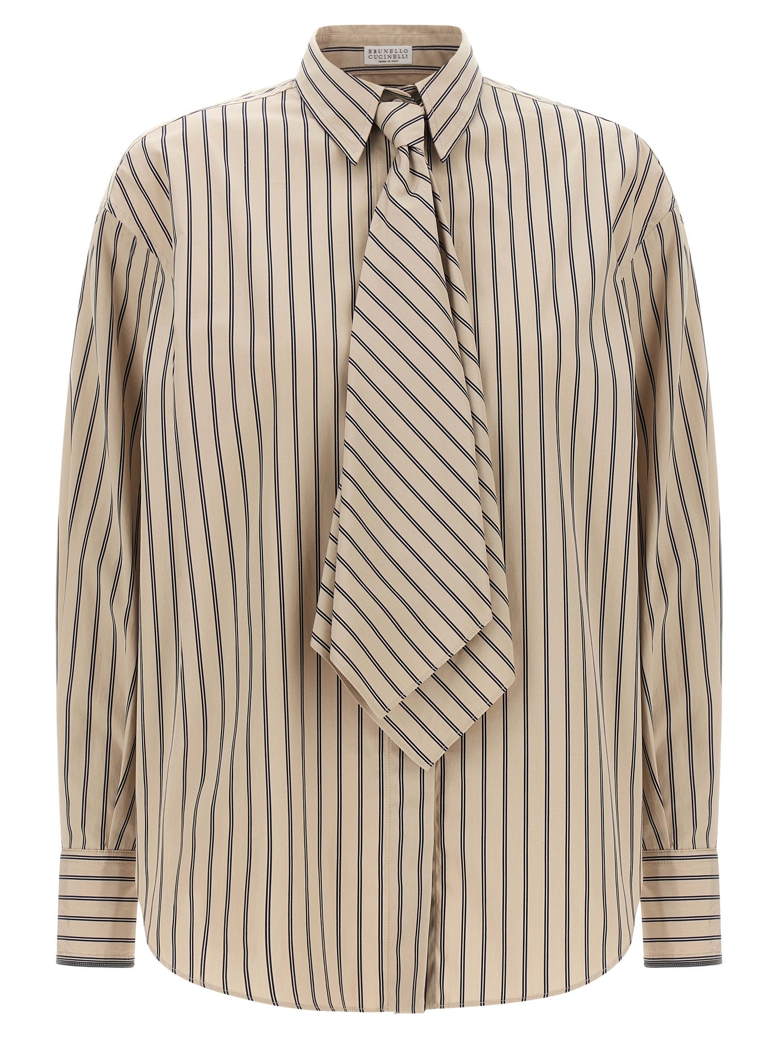 Brunello Cucinelli Beige Cotton Blouse