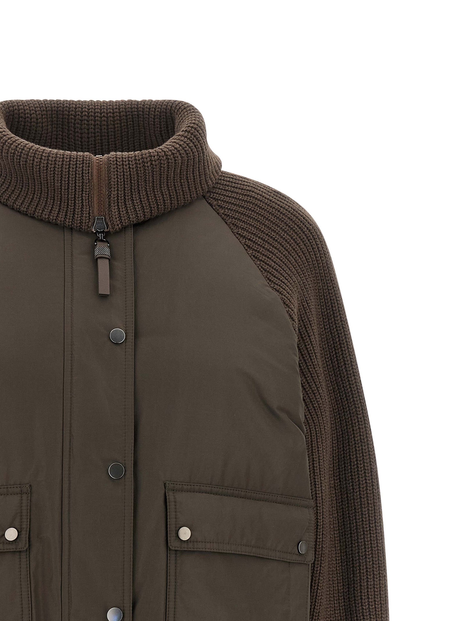 Brunello Cucinelli Brown Cotton Full-Length Jacket