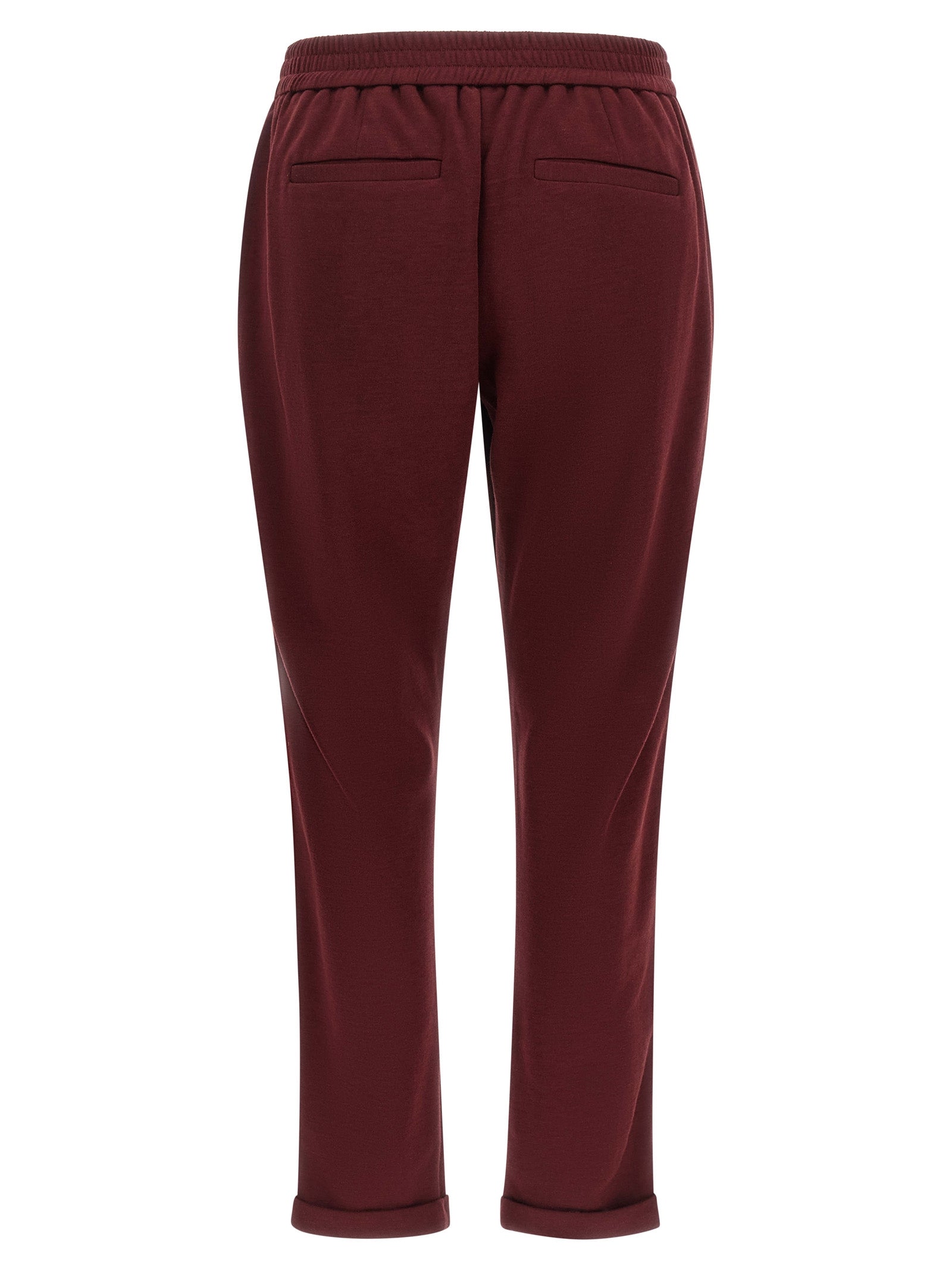 Brunello Cucinelli Bordeaux Cotton Joggers (Workout Pants)