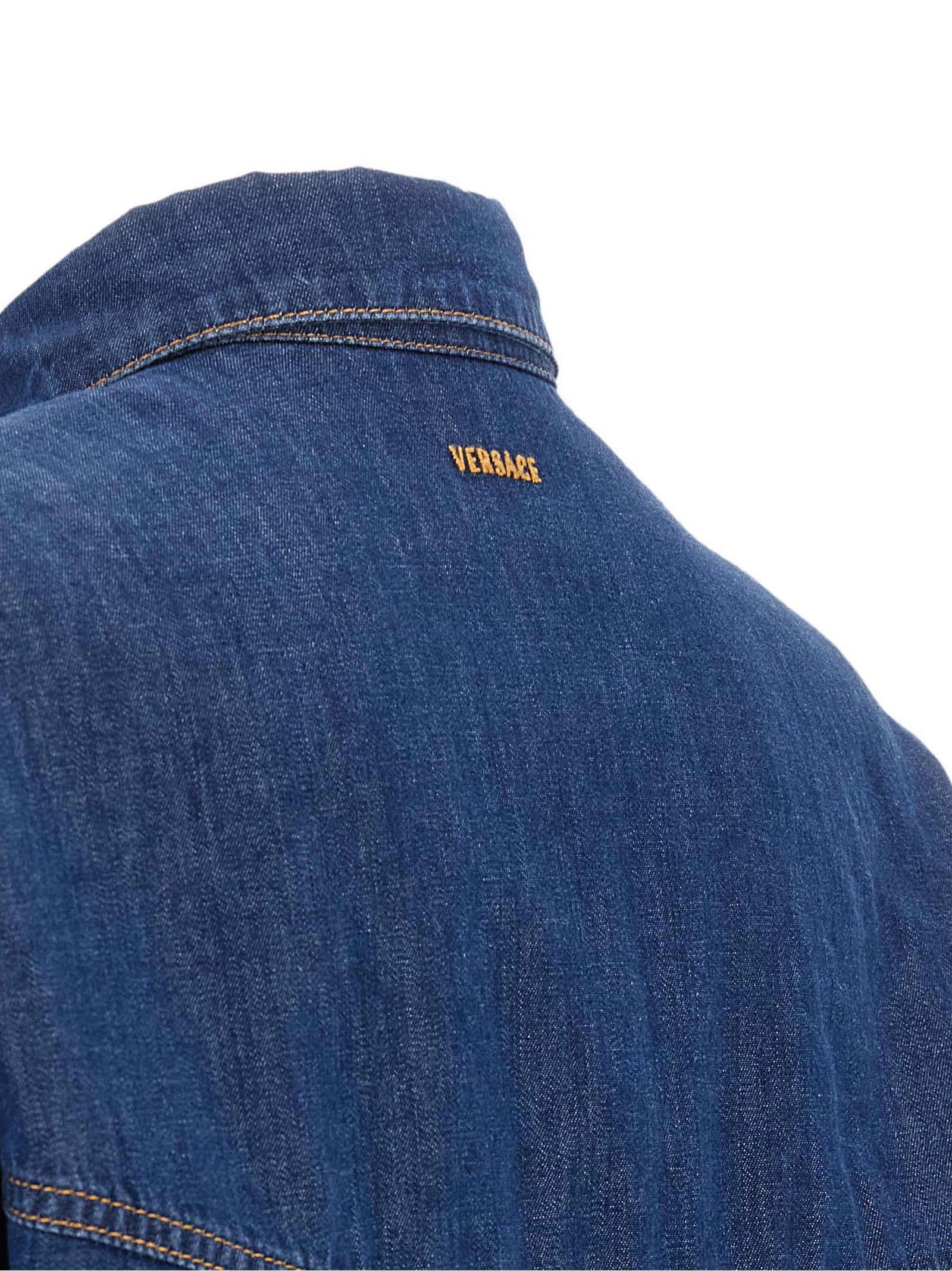Versace Blue Cotton Blouse