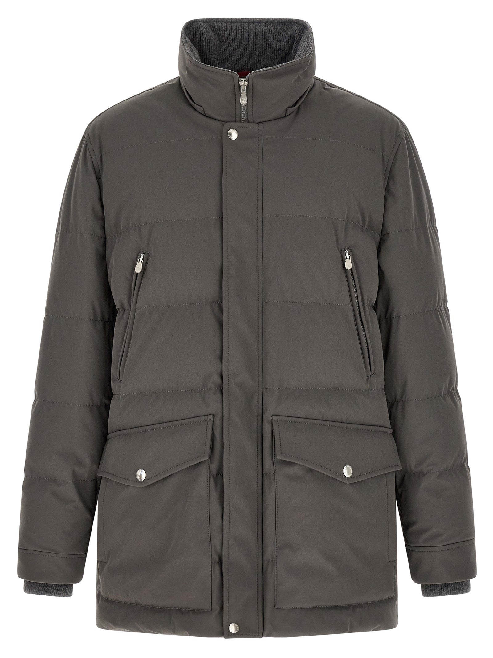 Brunello Cucinelli Gray Polyamide Parka