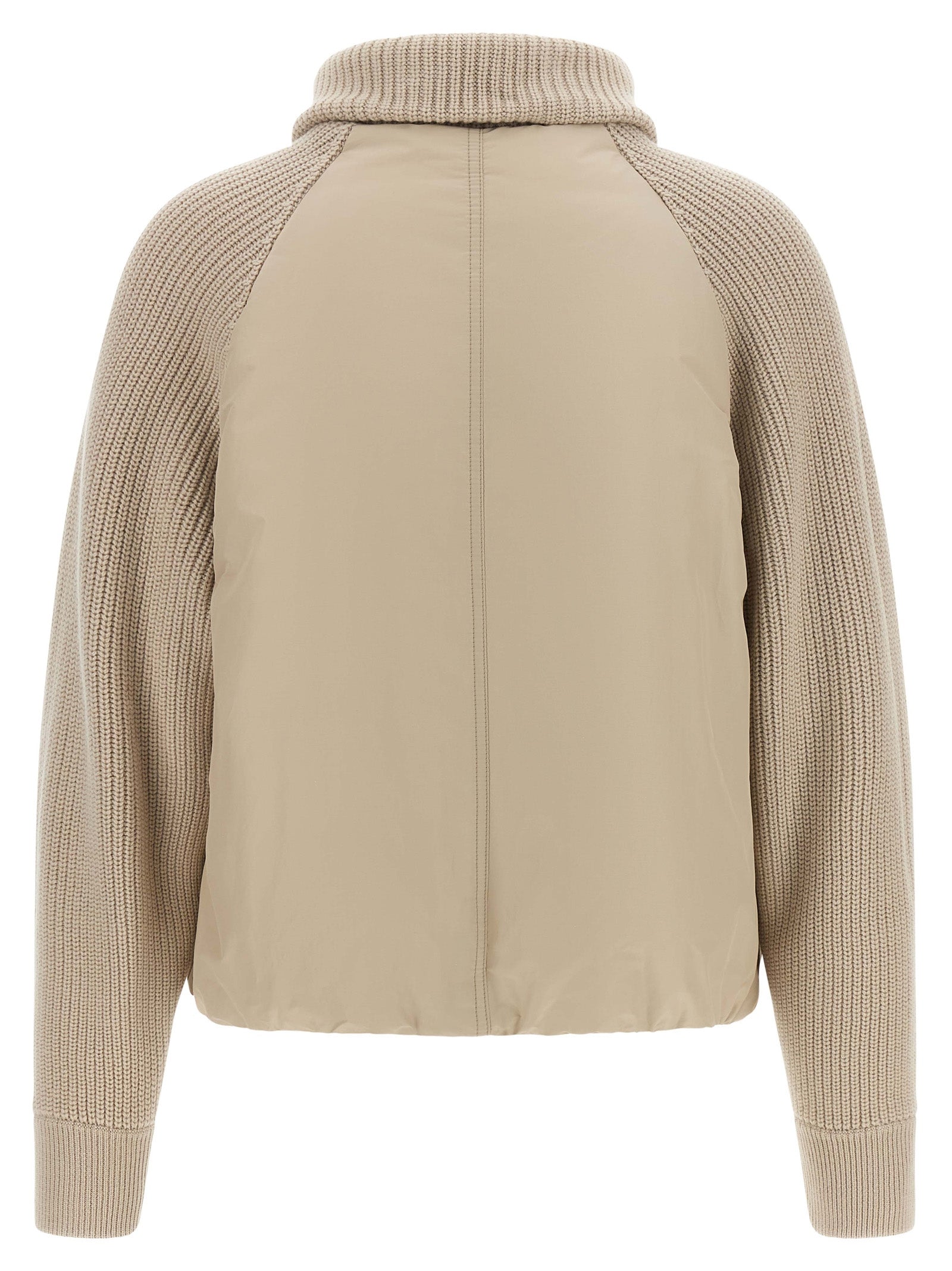 Brunello Cucinelli Beige Cotton Full-Length Jacket