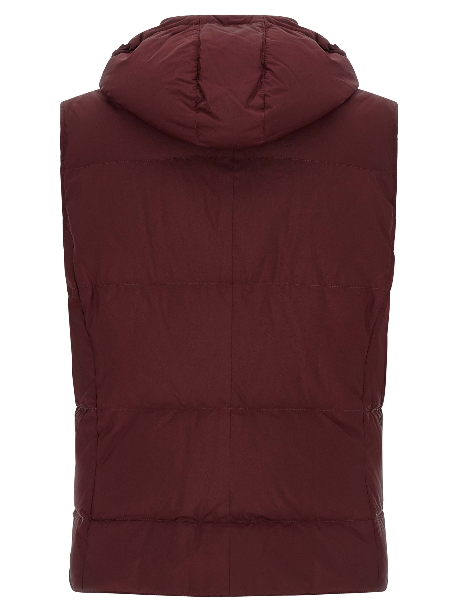 Brunello Cucinelli Bordeaux Polyester Sleeveless Jacket